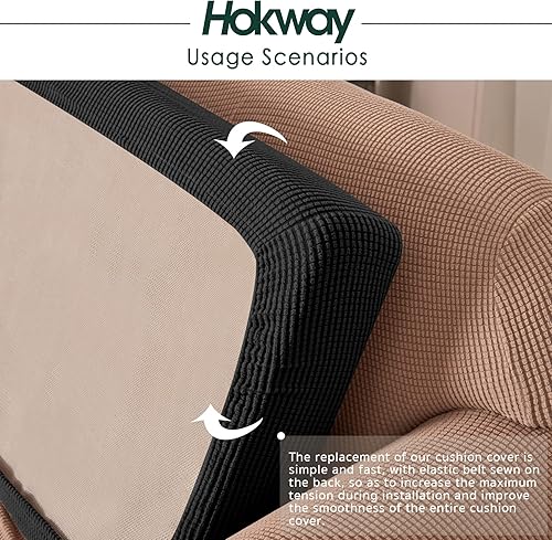 Vista 5 de Hokway Funda elástica protectora deslizante para cojines/sofá Negro