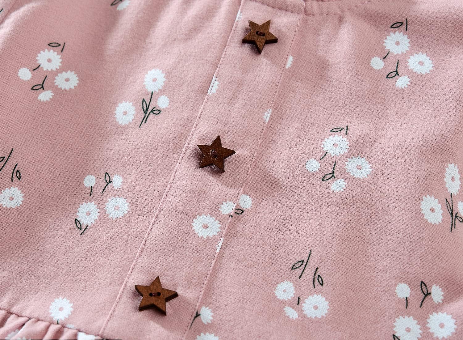 VINUOKER Toddler Girls Cotton Dress Floral Dress for Little Girls midi Dress 2-7years Fall Winter Dress - Image 5