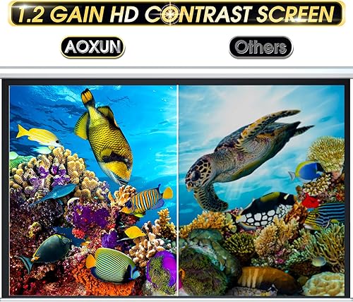 Miniatura 4 de Aoxun Pantalla de proyector motorizada de 110 pulgadas pantalla de películas para interiores y exteriores pantalla de proyector eléctrica de 169 de