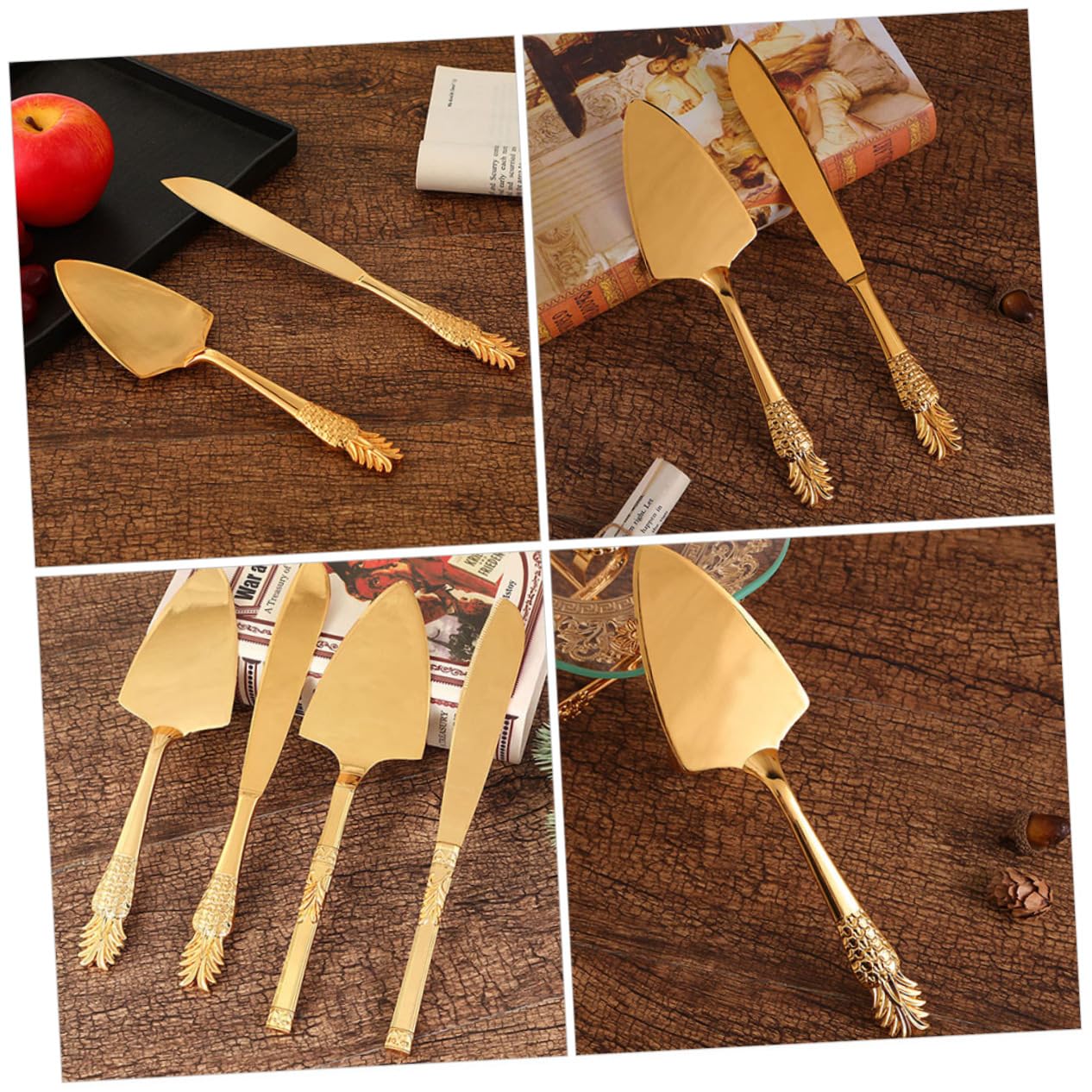 Cabilock 1 Juego Herramientas para Cortar Pasteles Espátula y Corta Pasteles Reutilizable para Bodas y Decoración de Tartas Utensilios de Cocina Profesional y Hogar Diseño Chic y