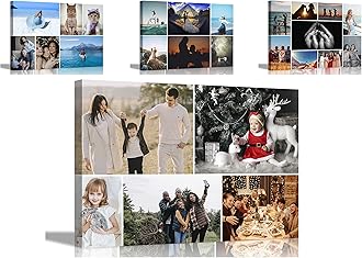 Artley Prints 5 Photos on Custom Canvas Wall Art Hanging Wall Decor Personalised Pictures Stretched and Framed Prints 101 x 76cm (40 x 30 inches)