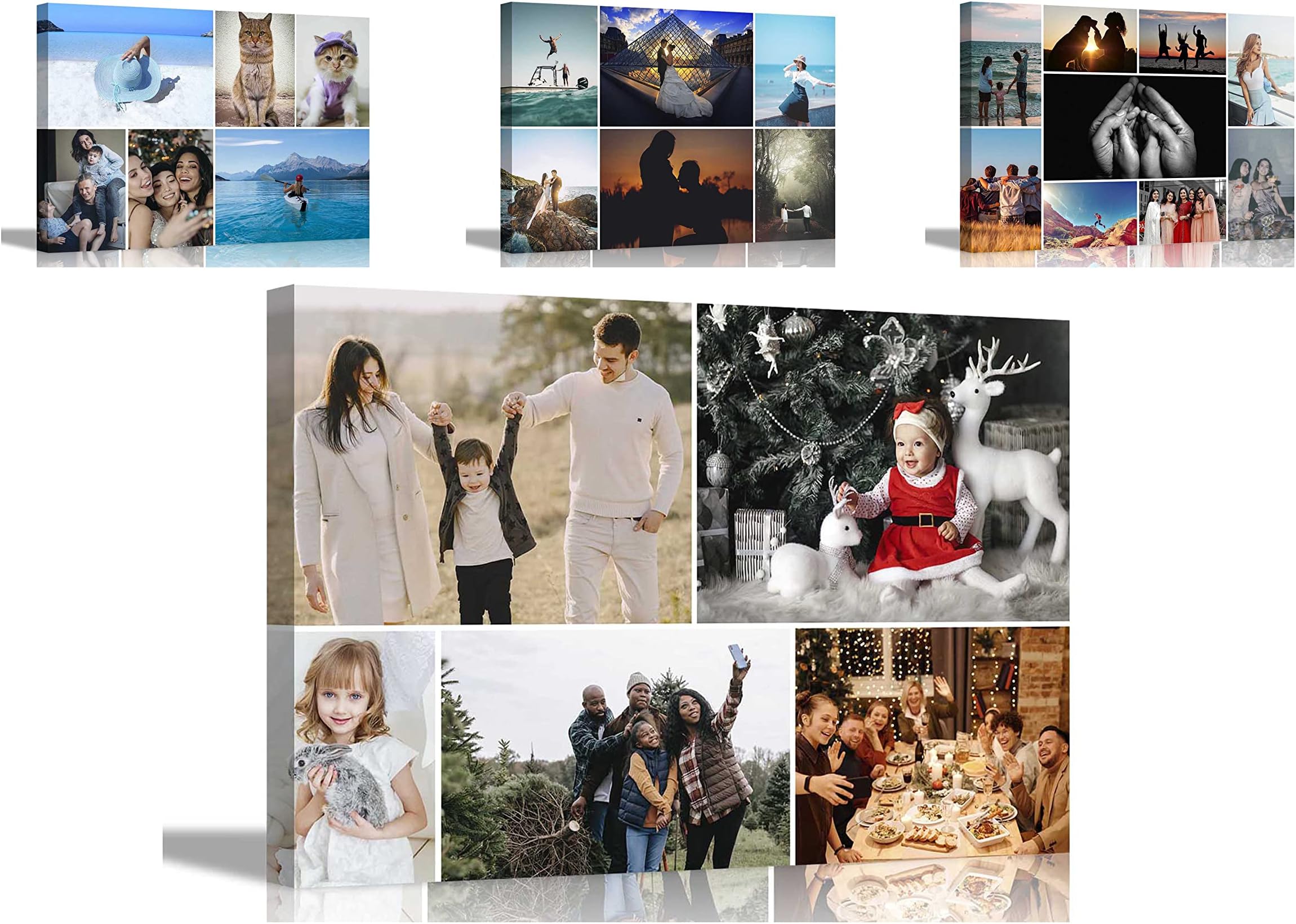 Artley Prints 5 Photos on Custom Canvas Wall Art Hanging Wall Decor Personalised Pictures Stretched and Framed Prints 101 x 76cm (40 x 30 inches)
