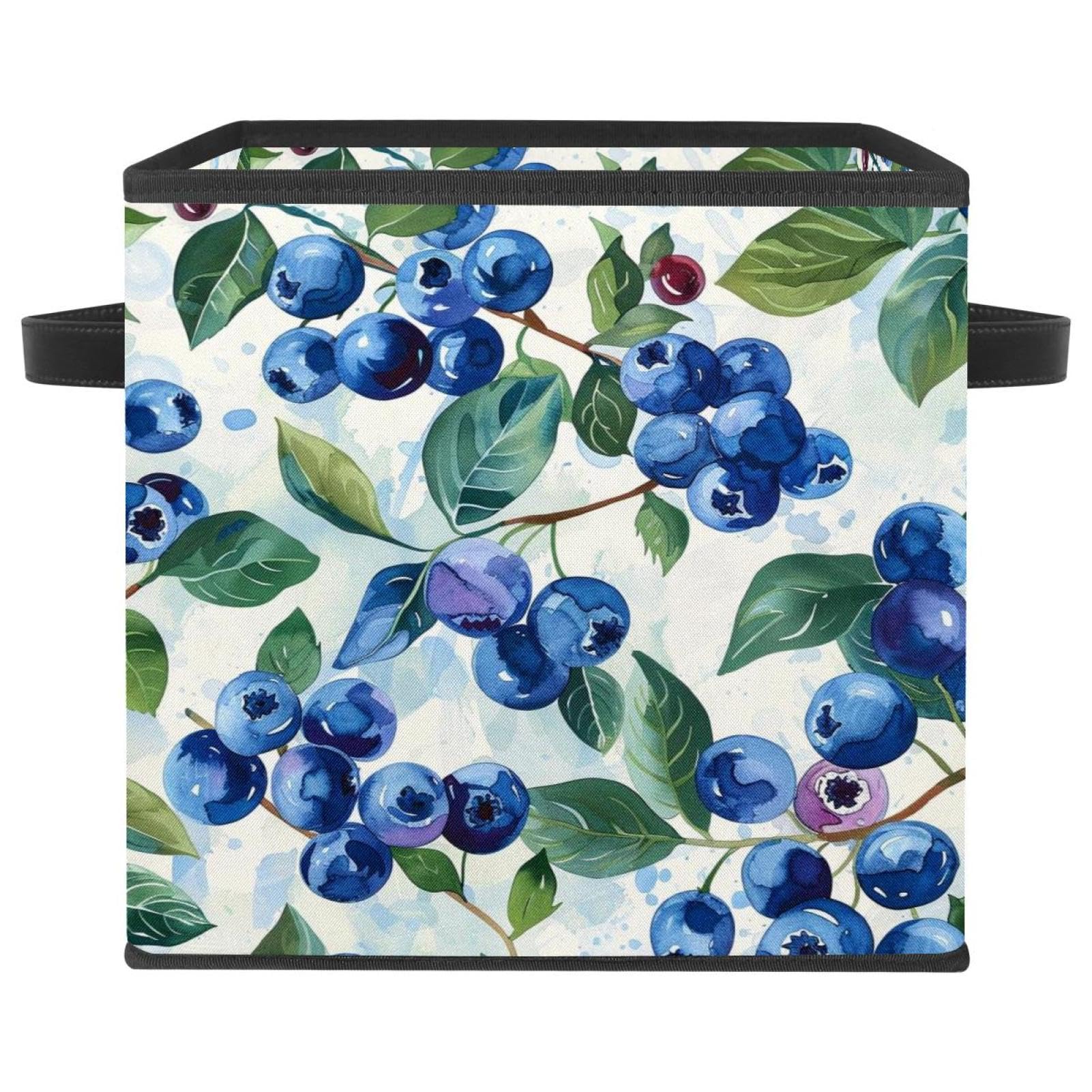 Panier de rangement vêtements motif myrtille pour organiser le dressing familial