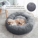 Calming Dog Bed & Cat Bed, Anti-Anxiety Donut Dog Cuddler Bed, Warming Cozy Soft Dog Round Bed, Fluffy Faux Fur Plush Dog Cat Cushion Bed for Small Medium Dogs and Cats (20"/24"/27"/30")