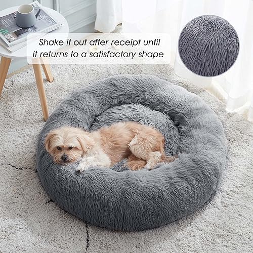Miniatura 3 de WESTERN HOME WH - Cama calmante de pelo sintético para perro o gato pequeño, mediano o grande, antiansiedad, para acurrucarse, cálida, cómoda,