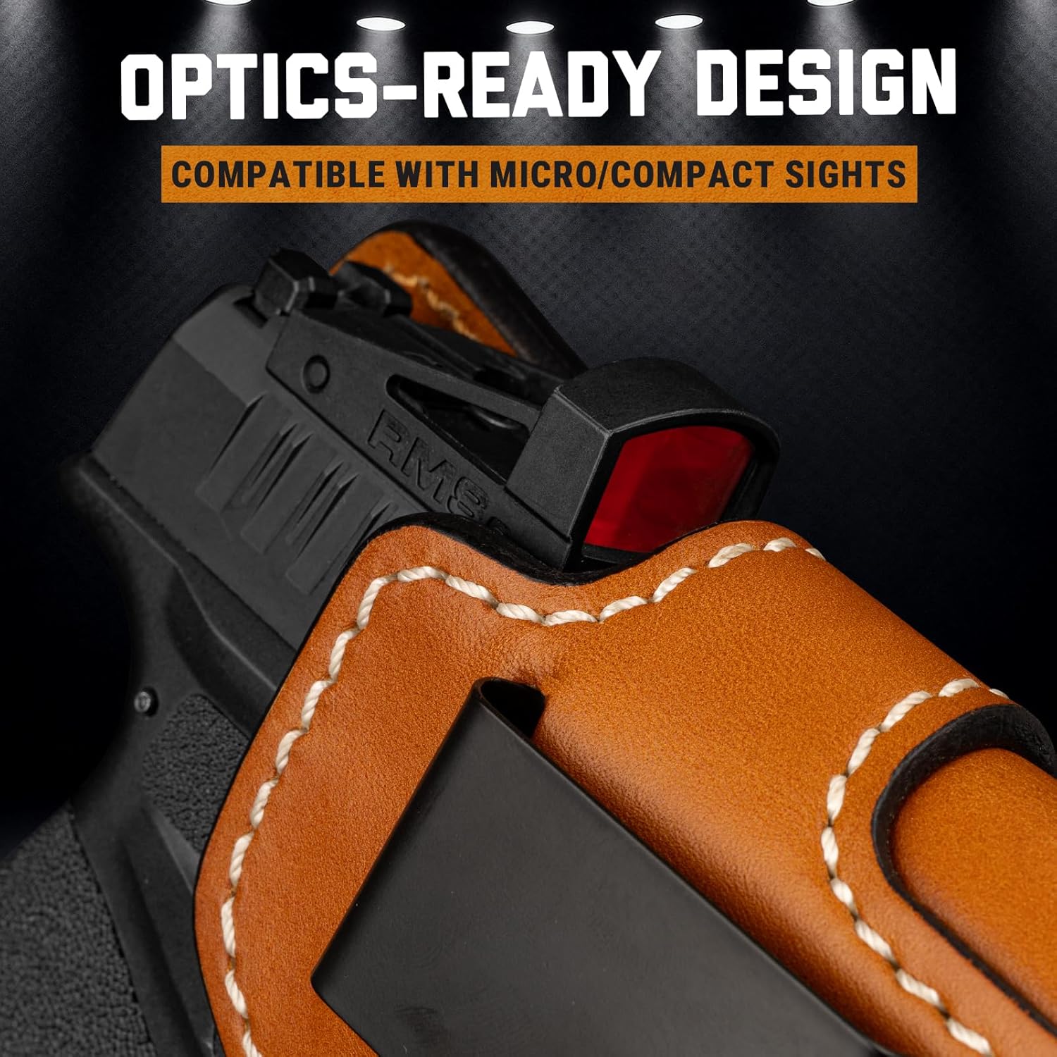 OWB Leather Holster for 1911 5", 4.25" & 4" Barrel with Rail and No Rail Version, Optic-Ready, Compatible with Kimber, Colt, Tisas, S&W, Springfield, Ruger, Remington & More, Brown, Right/Left