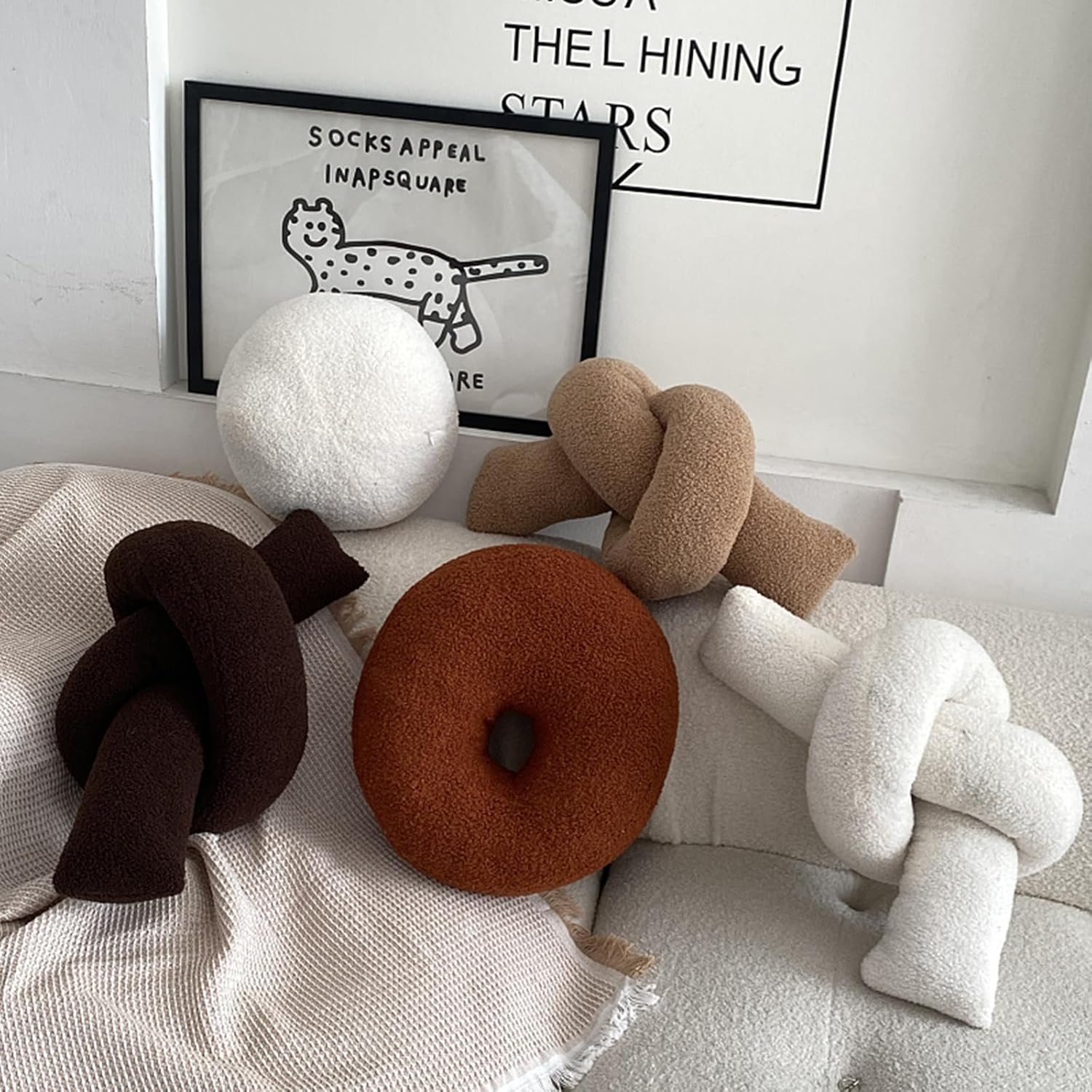 Chocolate Knot Pillow Long Shaped Soft Knot Plush Pillow Cushion Home Decoration Throw Pillows for Sofa Bedroom Car Office Gift - Image 3