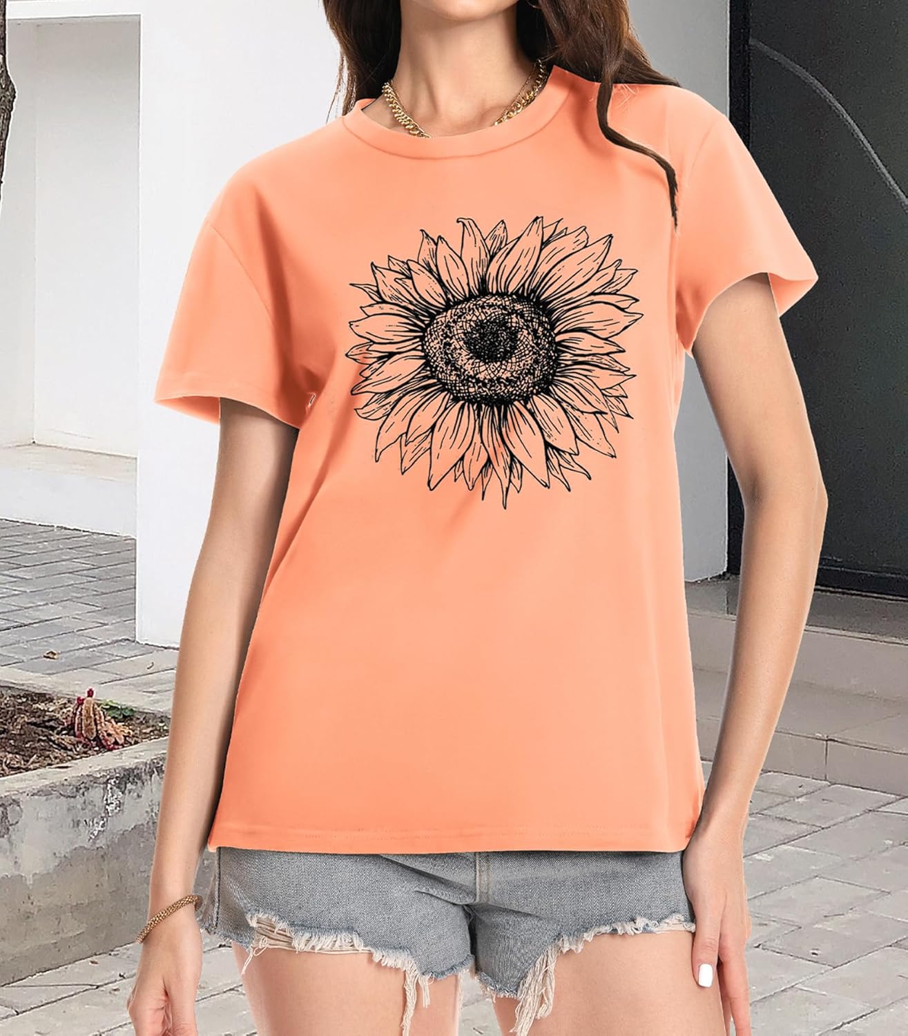 T Shirts for Women Graphic Short Sleeve Tees Summer Crewneck Loose Tops Blouse - Image 6