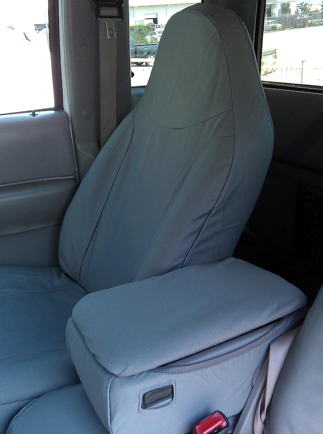 Durafit Seat Covers Made to fit F282-Tan - 1998-2001 Ford Ranger XLT Pickup 60/40 Bench Seat with Opening Console. Tan Automotive Velour