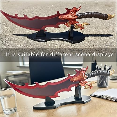 Miniatura 3 de Espada de Jinwoo de anime de 24.8 pulgadas de metal del rey demonio de Baran con soporte de exhibición para colección, versión Cosplay-Dragon