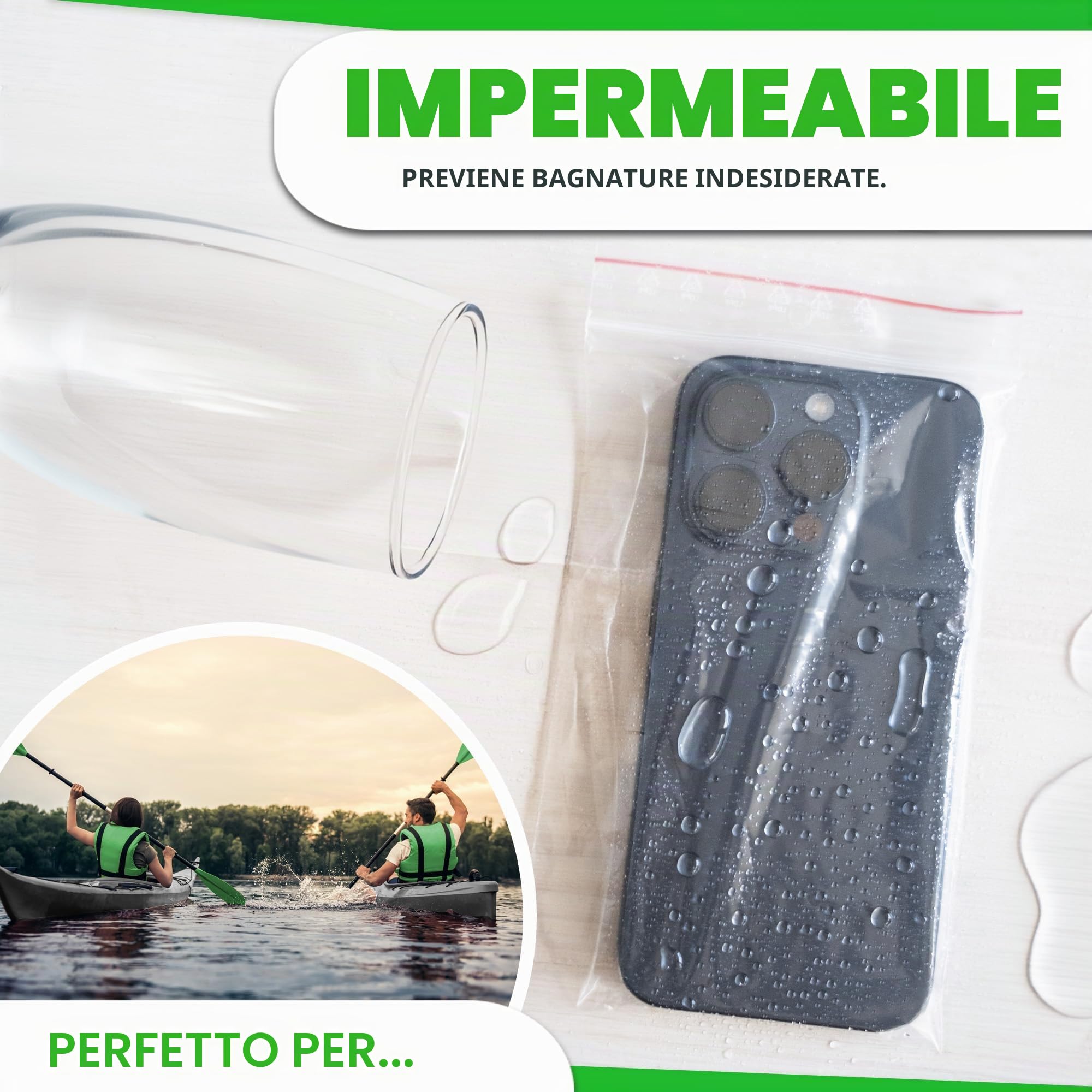 V1 TRADE Buste richiudibili in plastica trasparente, con chiusura lampo, 200 x 250 mm, impermeabili, riutilizzabili, resistenti