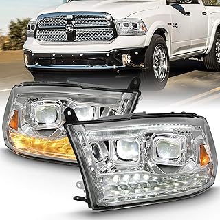 ANZO USA LED PROJECTOR PLANK STYLE SWITCHBACK H.L HALO CHROME AMBER (OE STYLE) (111465)