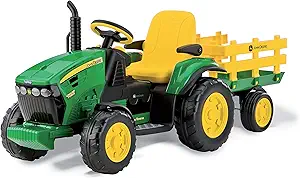 Peg Perego John Deere Ground Force 12V Trailer IGOR0047 Green & Yellow