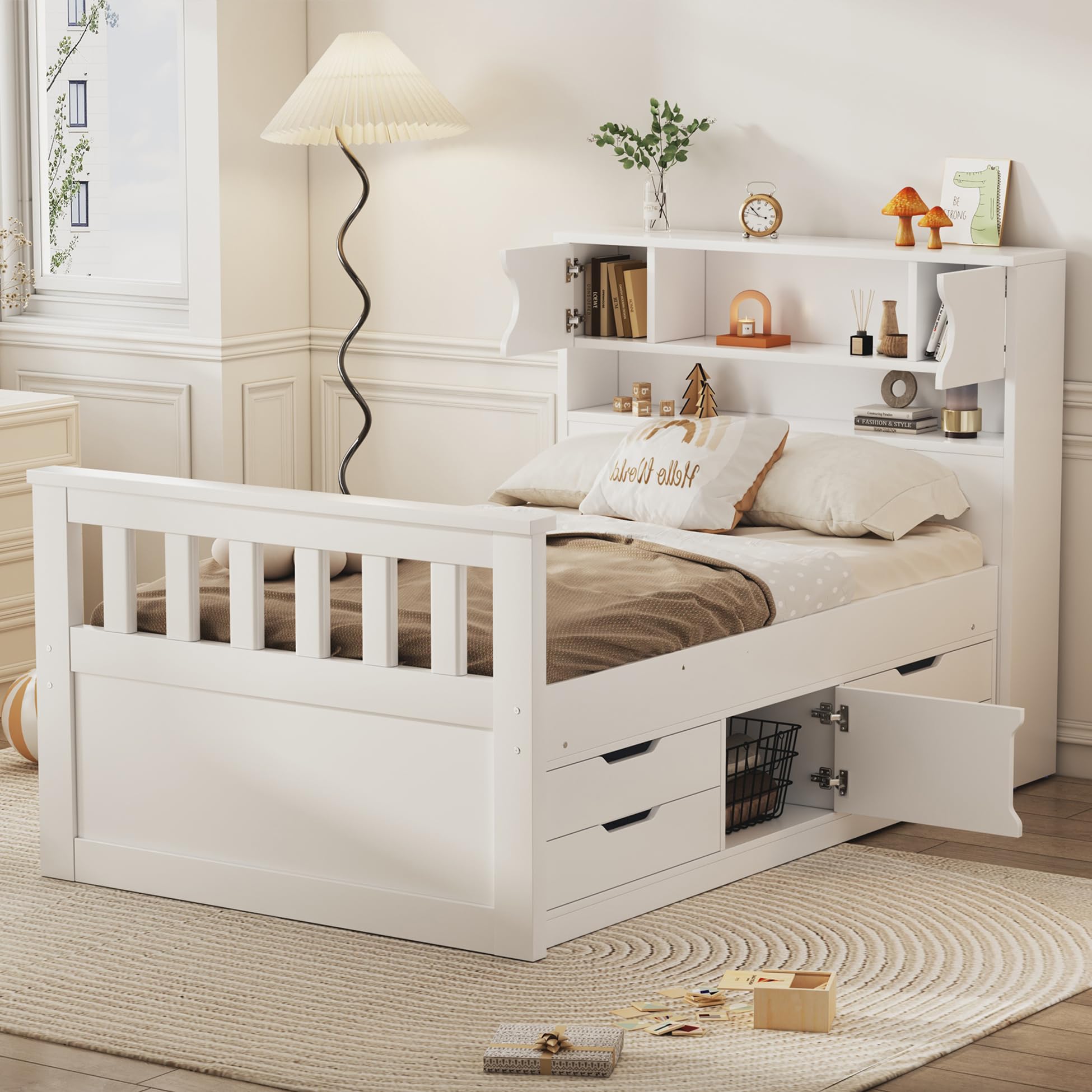 ベッドフレーム 160cm bed frame with drawers Amazon.com: Harper & Bright Designs Twin Size Captain Platform Bed