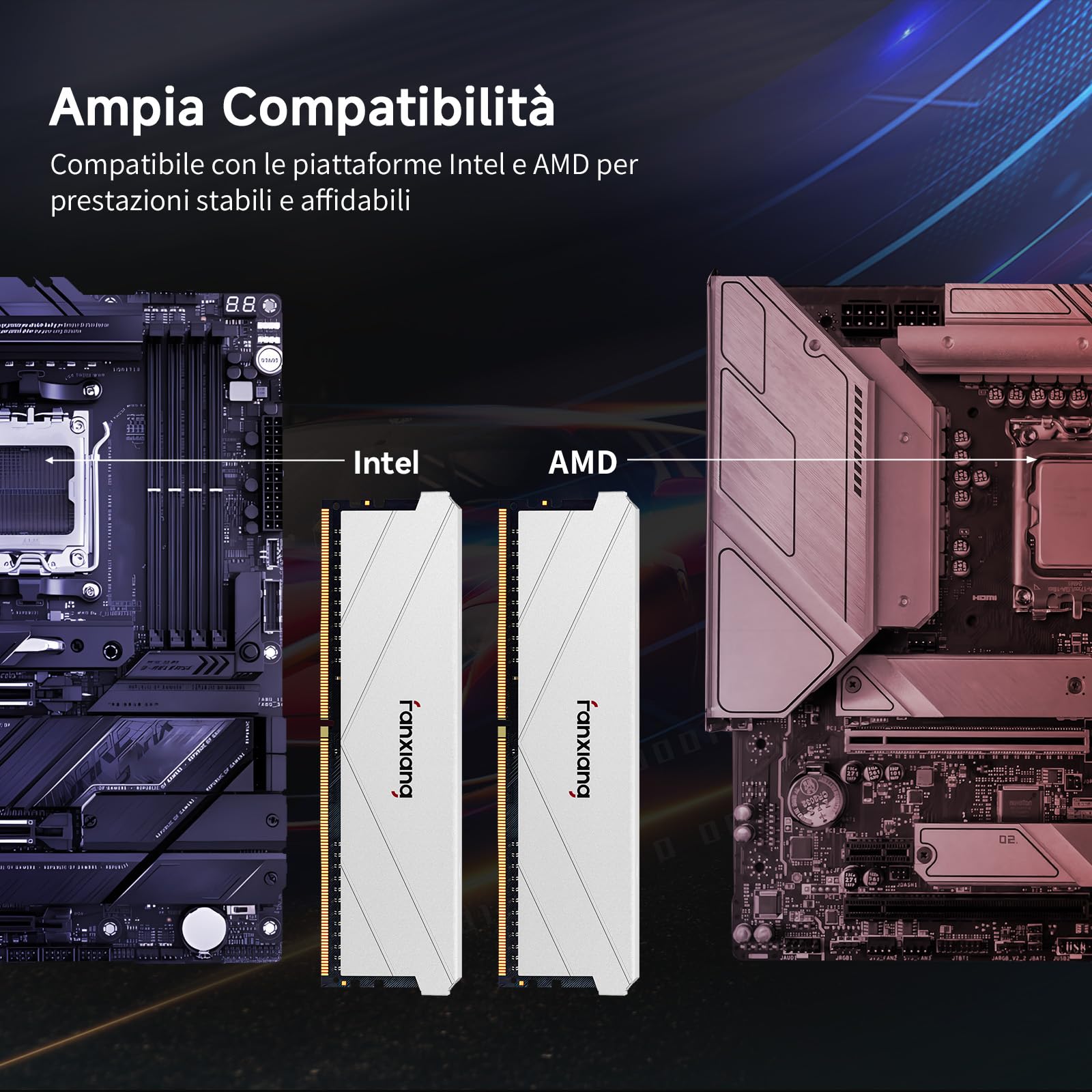 fanxiang Memoria RAM DDR4 16GB (2x8GB) 3200MHz CL16 1,35V | XMP 2.0 Compatibile con AMD e Intel, Dissipatore Alluminio, UDIMM 288 Pin, Memoria per Desktop, Non-ECC, Argento