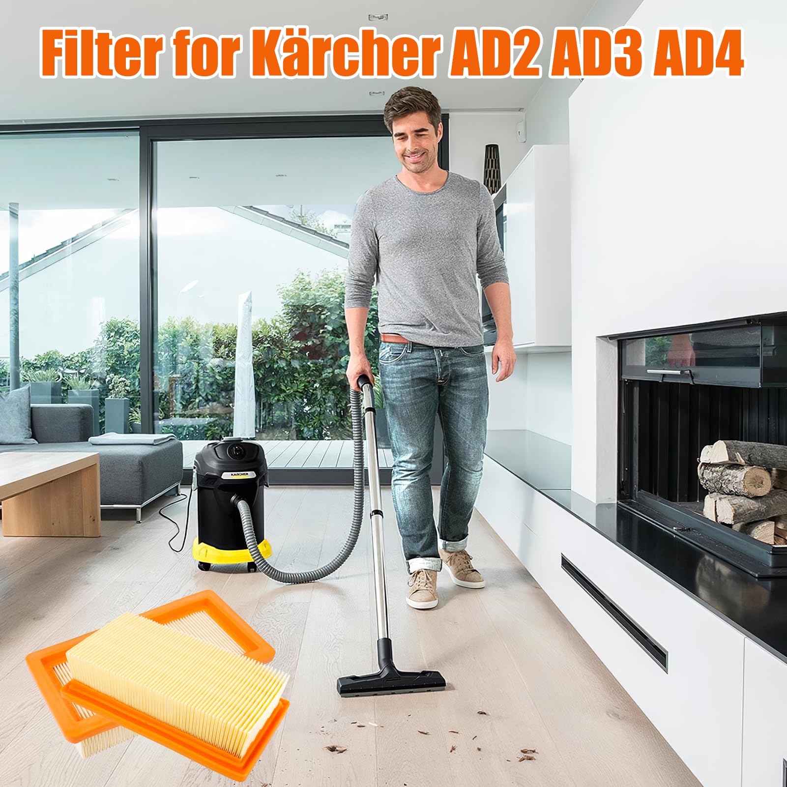 Chuancheng 2 Pezzi Filtro Per Karcher 6.415-953.0 AD2 AD2 Battery AD3
