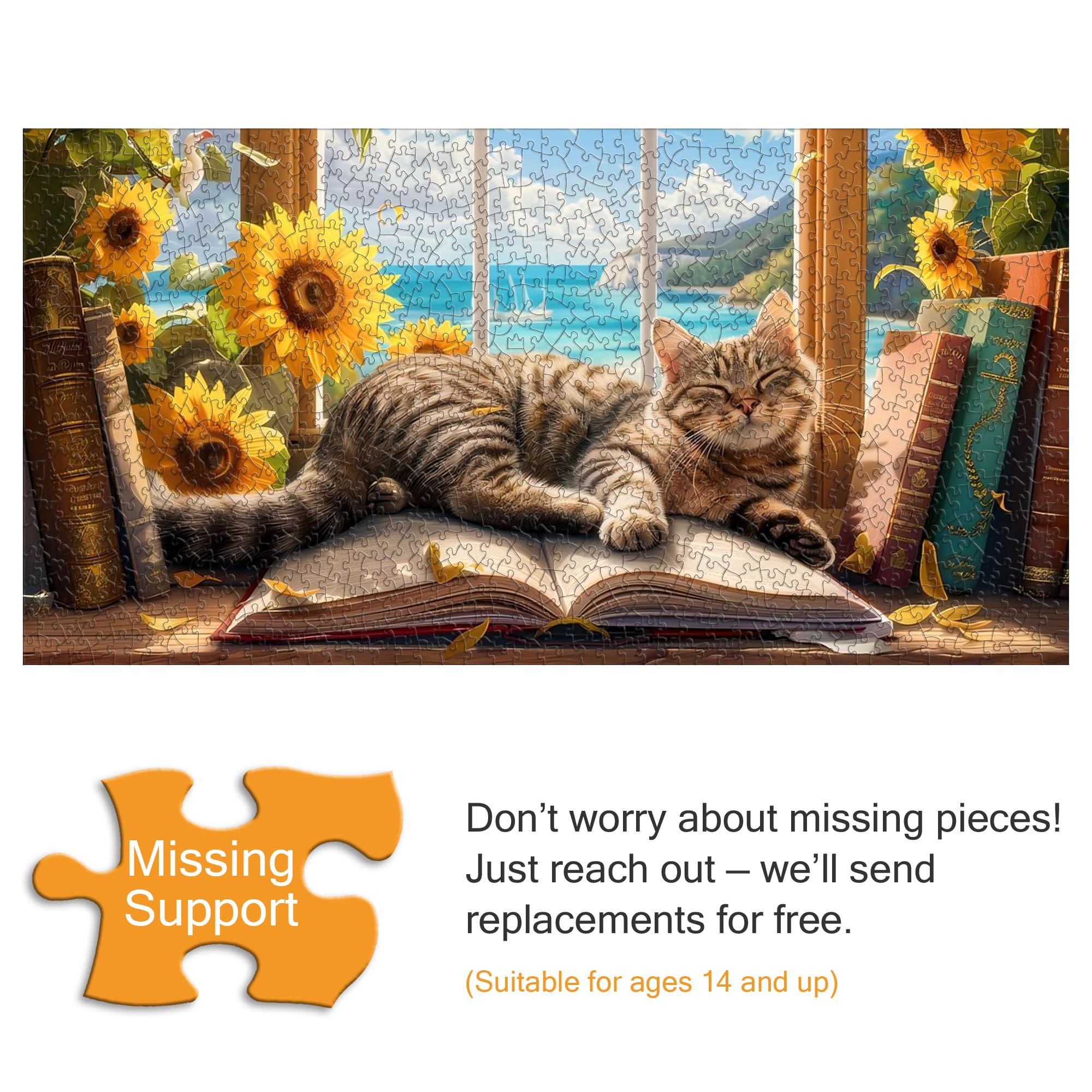 LHJOY puzzle difficilissimi adulti puzzle 1000 pezzi Animale gatto Regalo Compleanno Regalo di festa 75x50cm