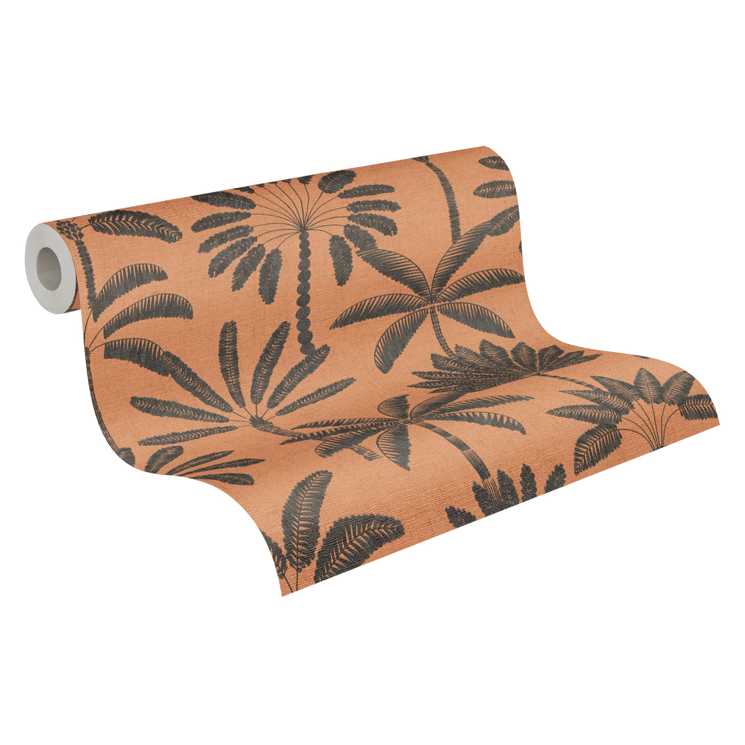 Papier peint feuilles de palmier orange noir pour rénover et masquer les défauts