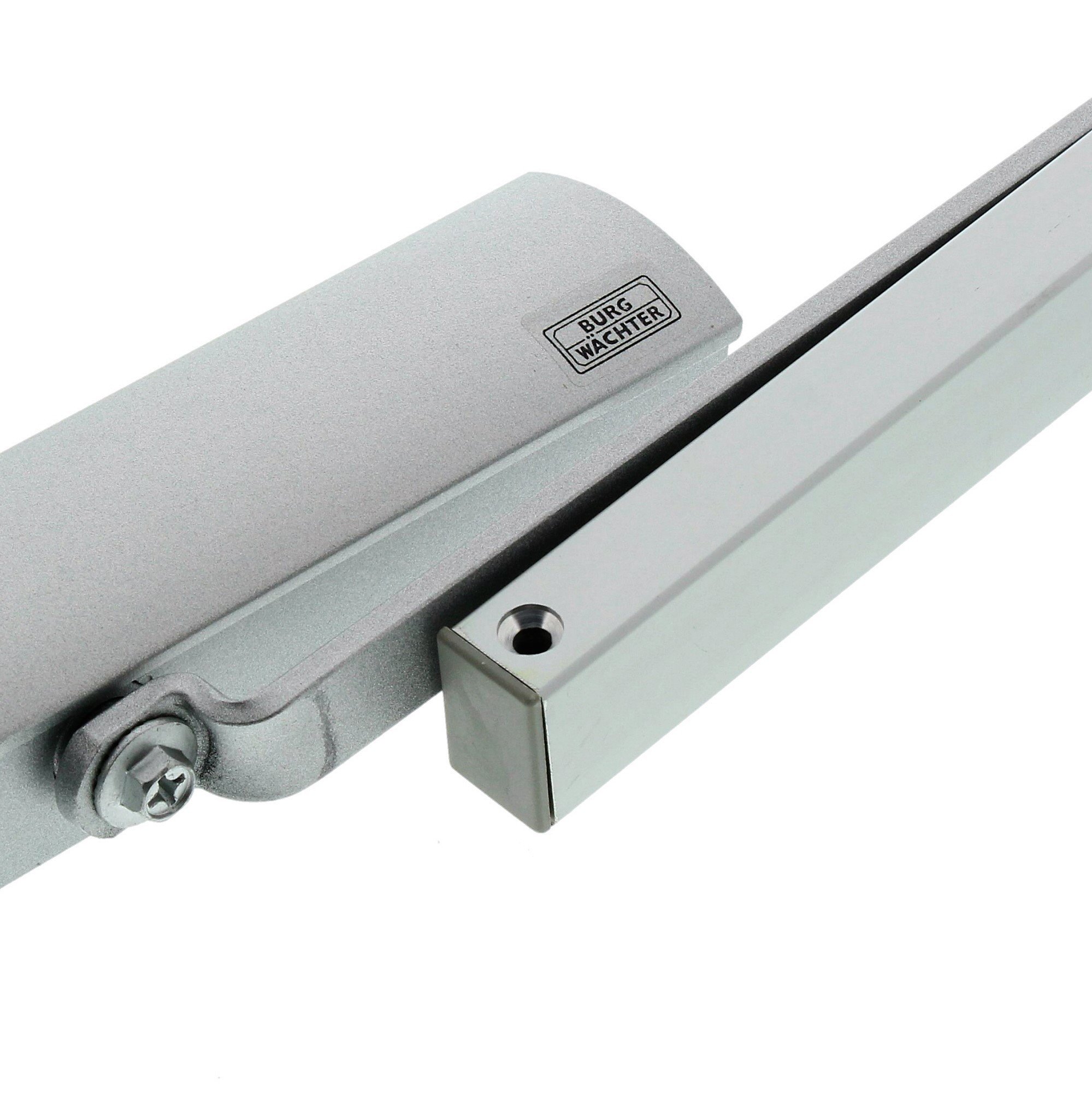 BURG-WÄCHTER Chiudiporta per porte interne, Funz. blocco, Meccanismo idraulico, Regolabile, Guida scorrimento, Largh. fino a 95 cm, Peso fino a 60 kg, GTS 513 S, Argento