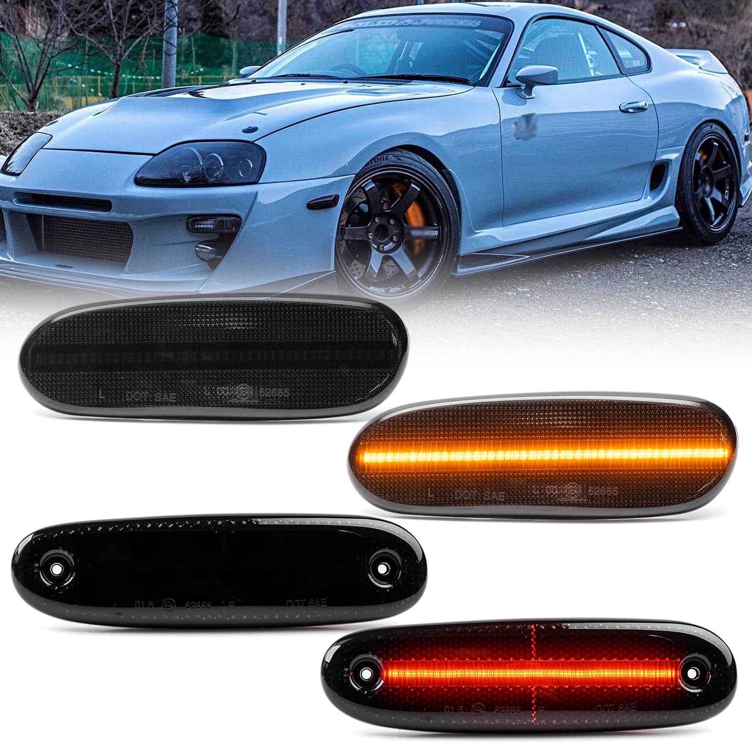 Dynamic Turn Light Side Marker Light For Toyota Celica T20 T23 Corolla Camry Caldina Avensis Starlet Prius Fielder Verso Celina - 34