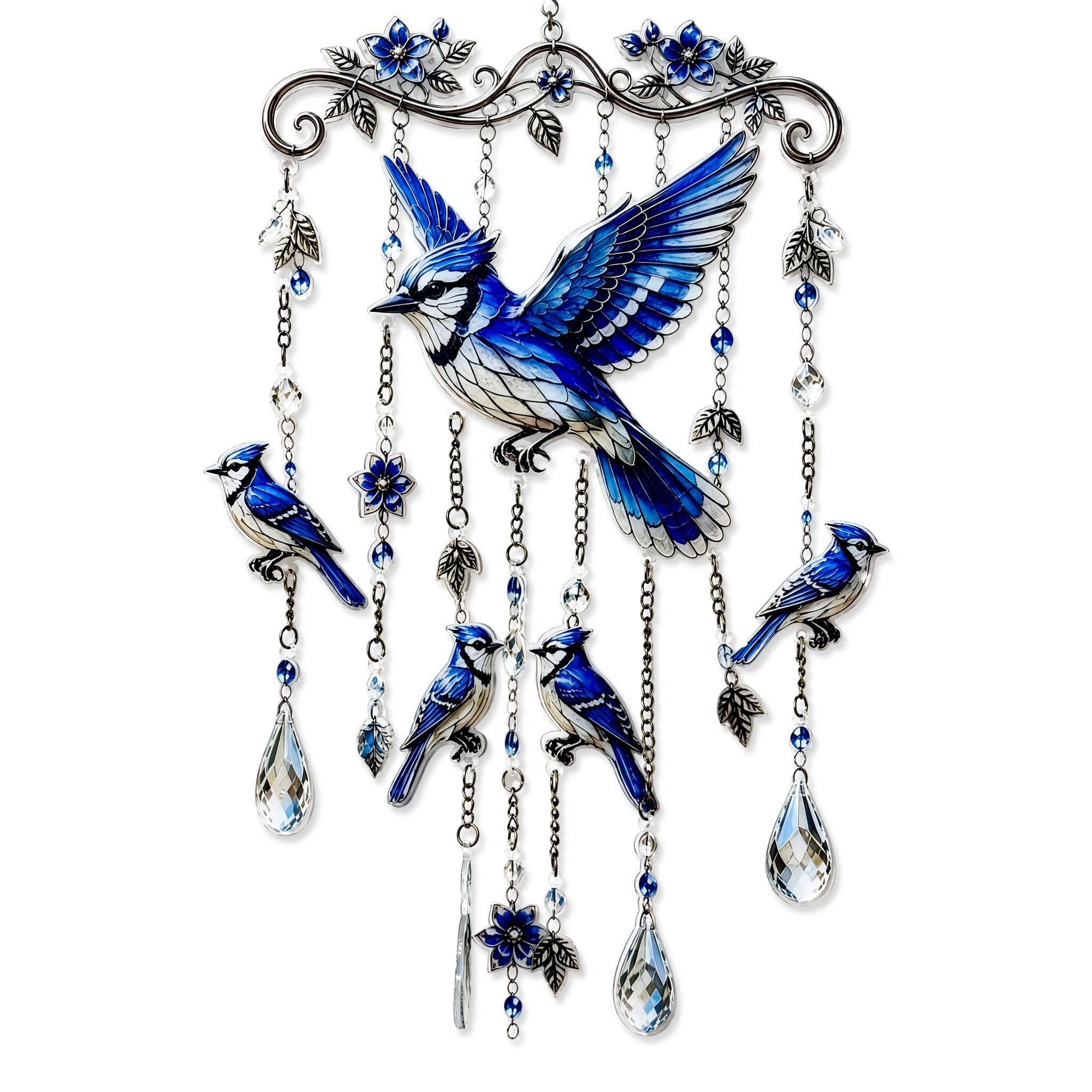 BRTNUP Graceful Bluebird Wind Chime, Acrylic Bird Wind Chimes for Garden