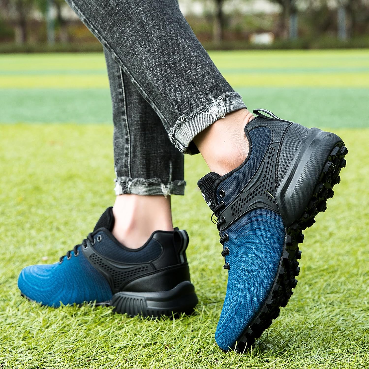 Men's Trail Running Shoes Lightweight Breathable Walking Hiking Sneakers Outdoor Athletic Tennis Cross Training Shoes