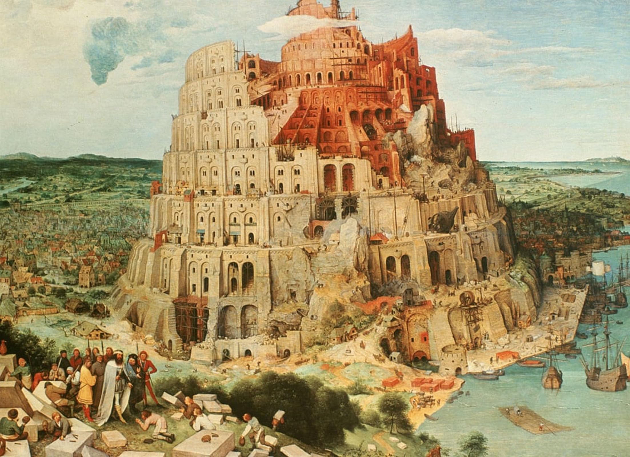ARTXLXXBN Famous Prints Artwork Pictures Poster Painting Art Tower of Babel by Pieter Bruegel the Elder Artwork Landscape Pictures for Home Decor 60x90cm