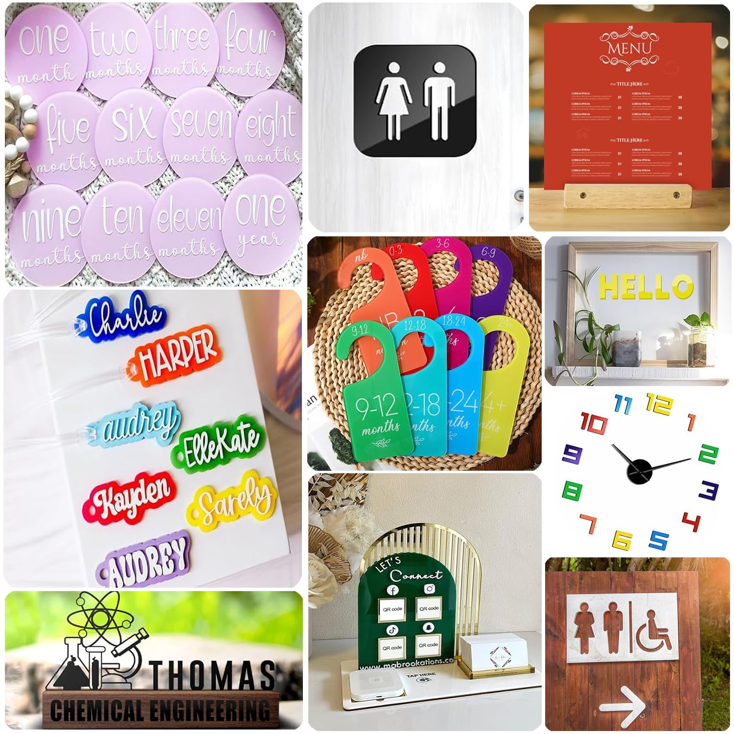 Placa de plástico acrílico A4, placas de fundición de 3 mm, placas de corte por láser