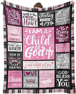 Christian Gifts for Women, Baptism Gifts for Girl, Religious Gifts for Women, Christian Blanket, Catholic Spiritual Bible Merch 60"x50" Throws Blanket for Christmas Birthday.