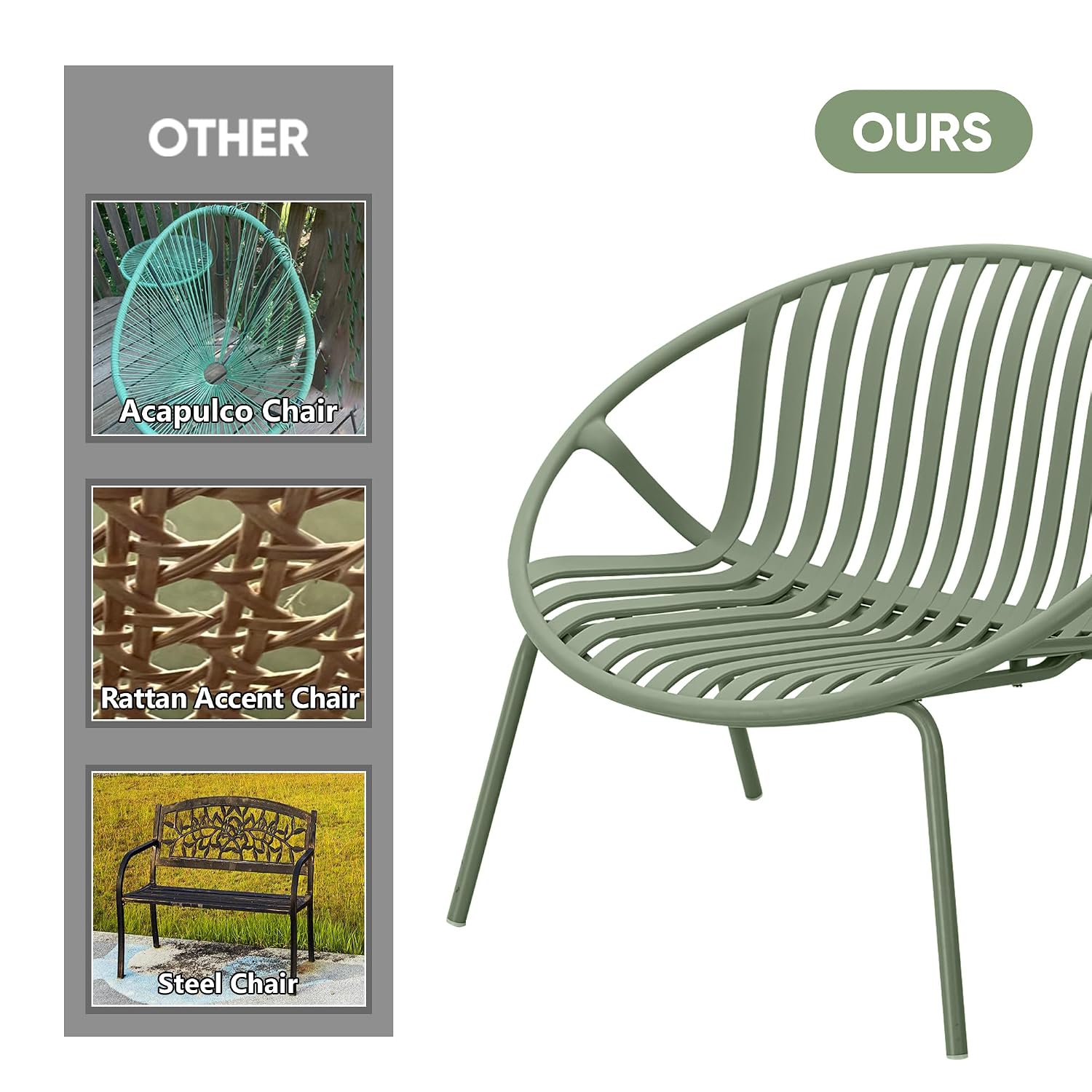 Patio Furniture Set, 3 Pieces Outdoor Furniture with Bistro Table and Patio Chairs Set of 2,Outdoor Patio Set with Porch Chairs and Table,Deck Furniture Conversation Set for... - Image 5