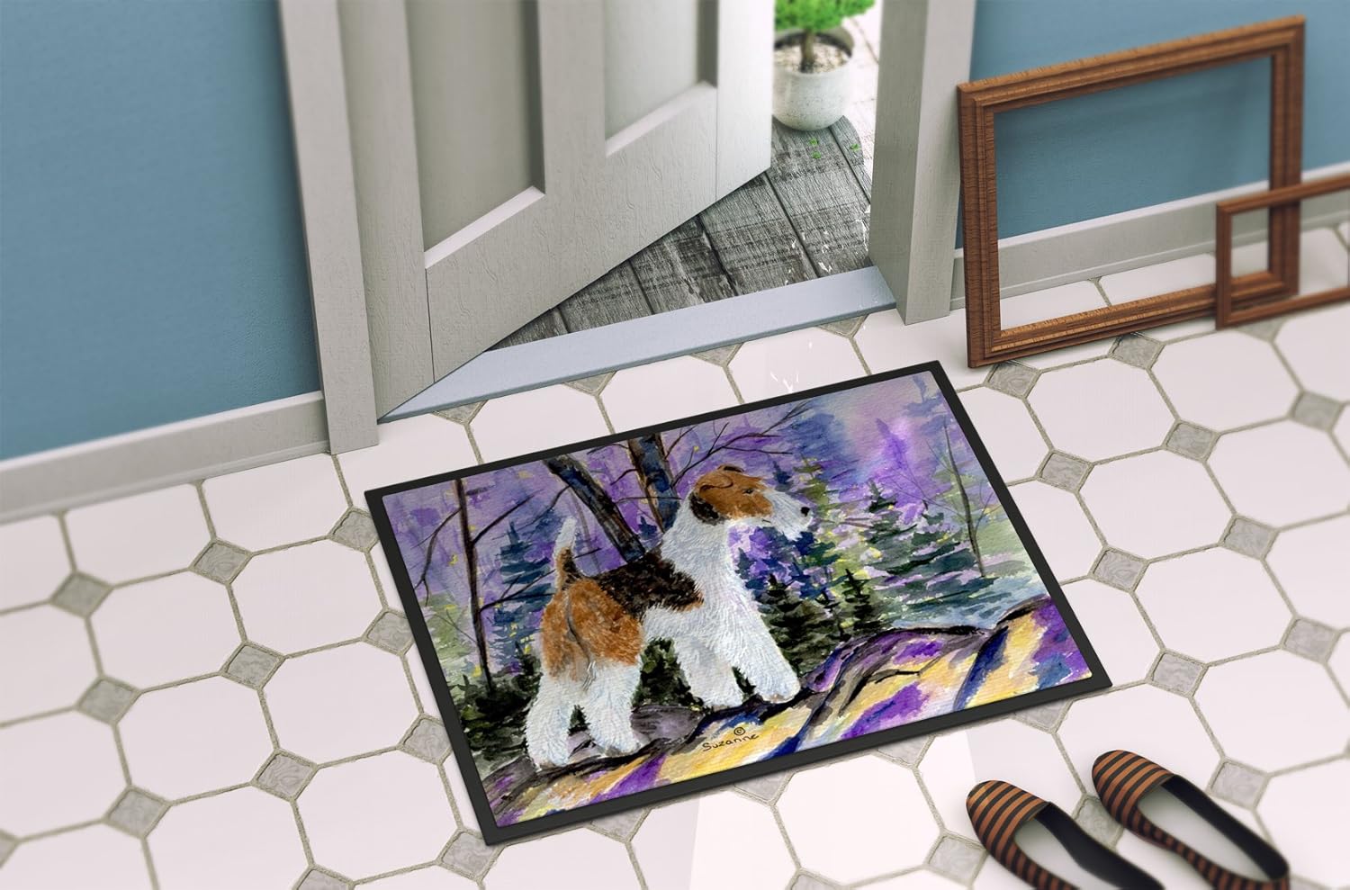Caroline's Treasures SS8630MAT Fox Terrier Indoor Outdoor Doormat, 18" x 27", Multicolor