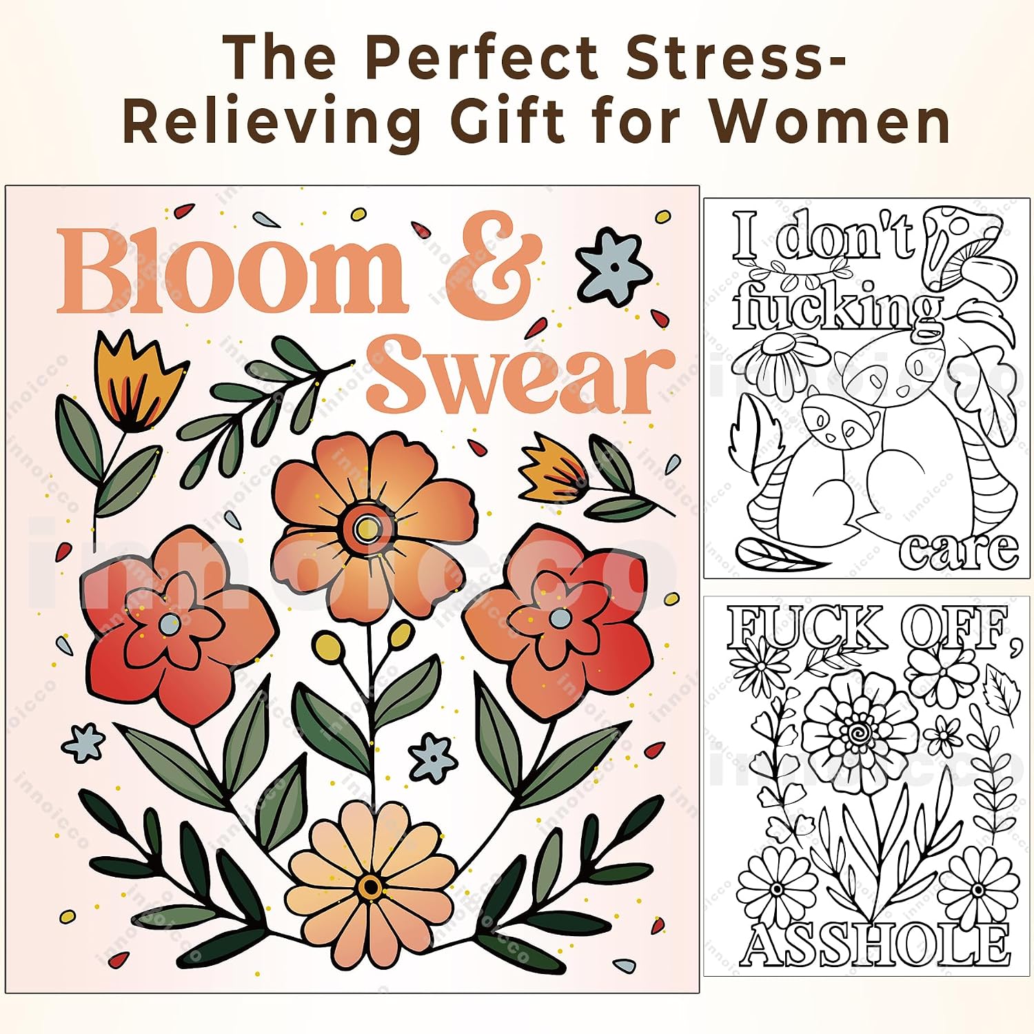 Coloring Books for Adults Relaxation - 2 PCS Spiral Bound Adult Coloring Book for Women - Adult Coloring Book - Perfect Funny Stress Relief Gifts thumbnail