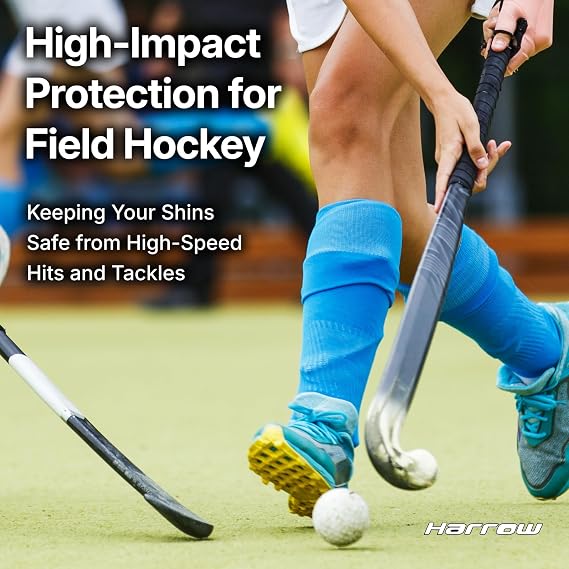 Harrow Probot Shin Guards White | High-Impact Protection for Field Hockey, Lacrosse & Ice Hockey | Lightweight, Breathable, Durable Design | Available in Small, Medium, Large