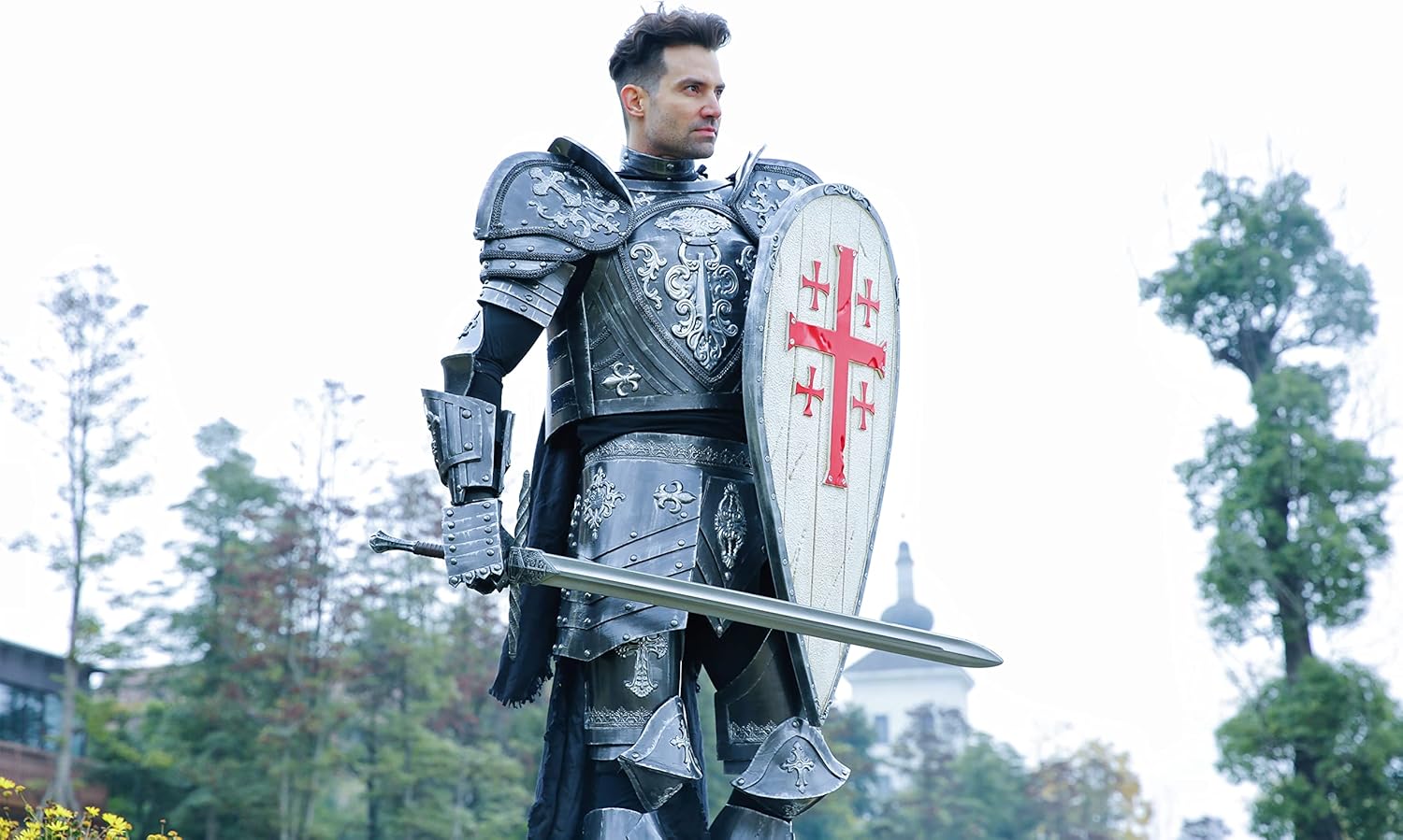 LOOYAR PU Medieval Crusader Great Sword Prop Toy for Knight Soldier Warrior Costume Battle Play Halloween Cosplay LARP - Image 7