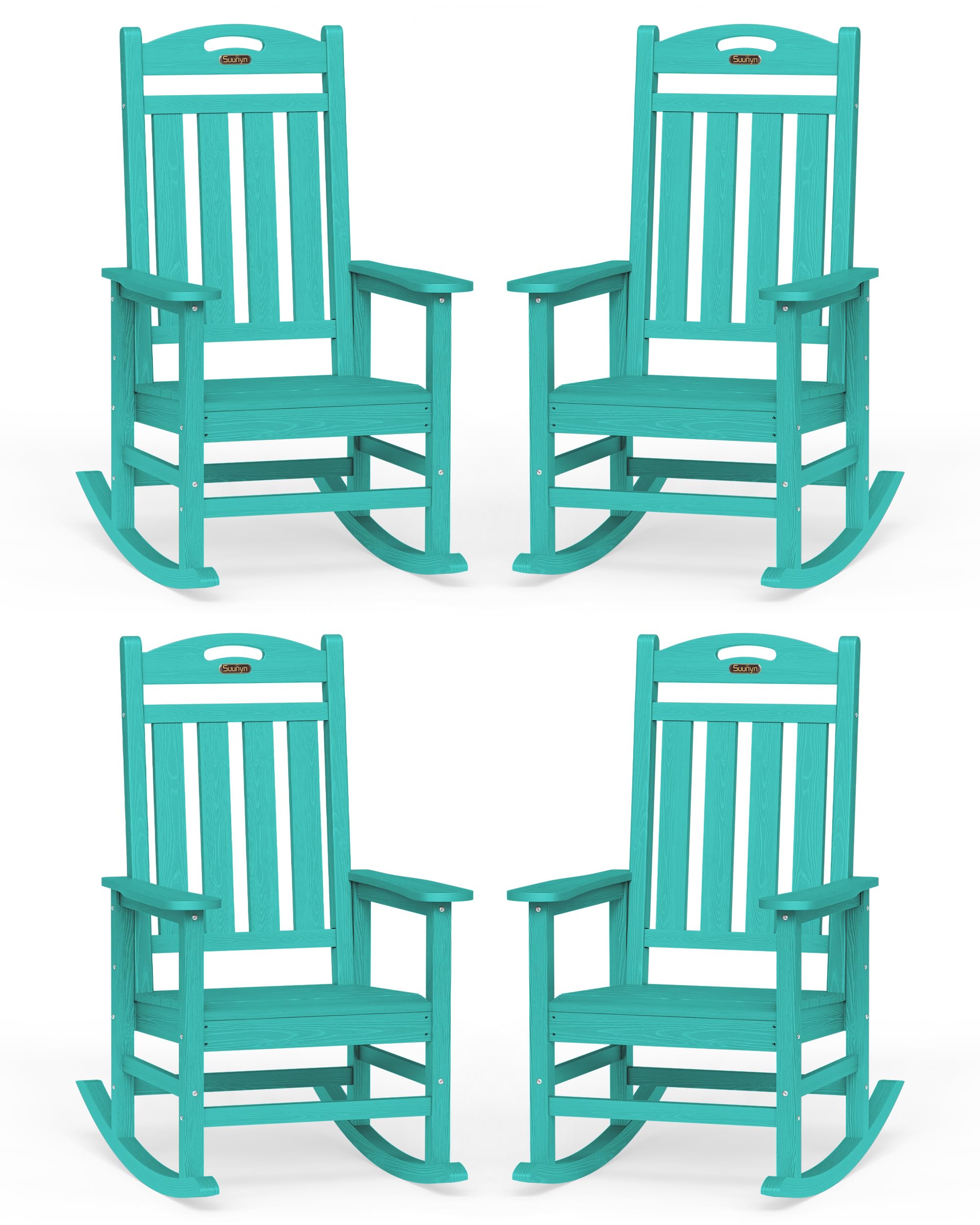 Outdoor Rocking Chairs Set of 4,Oversized Rocking Chair,All Weather