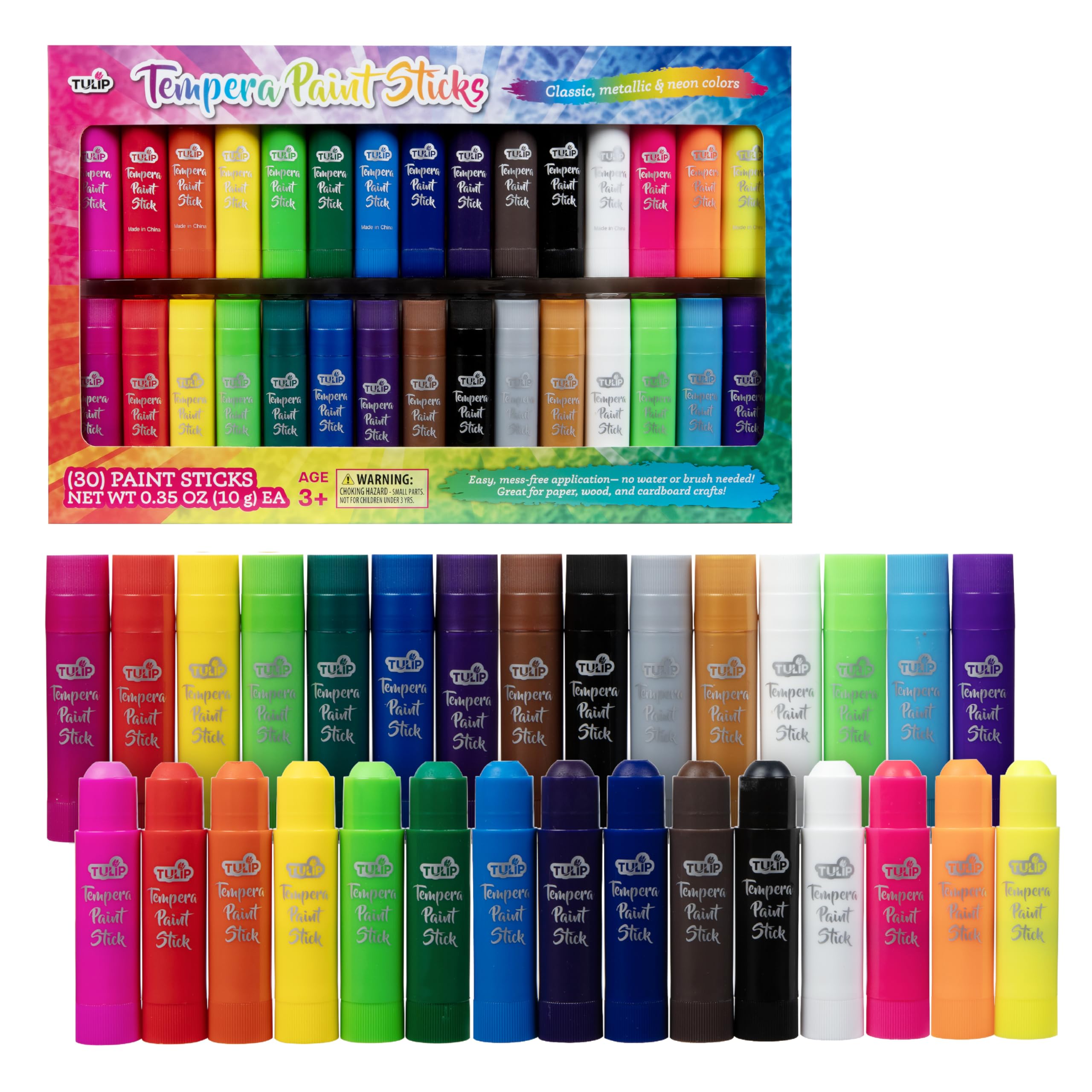 Amazon.com: TULIP Tempera Paint Full-Size Sticks. Mega 30 Pack for