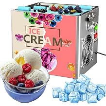 Commercial Ice Roll Maker, 330W Desktop 30s Fast Cooling Instant DIY Ice Cream Machine with 2 Shovels for Food Trucks, Milk Tea Shops, Restaurants