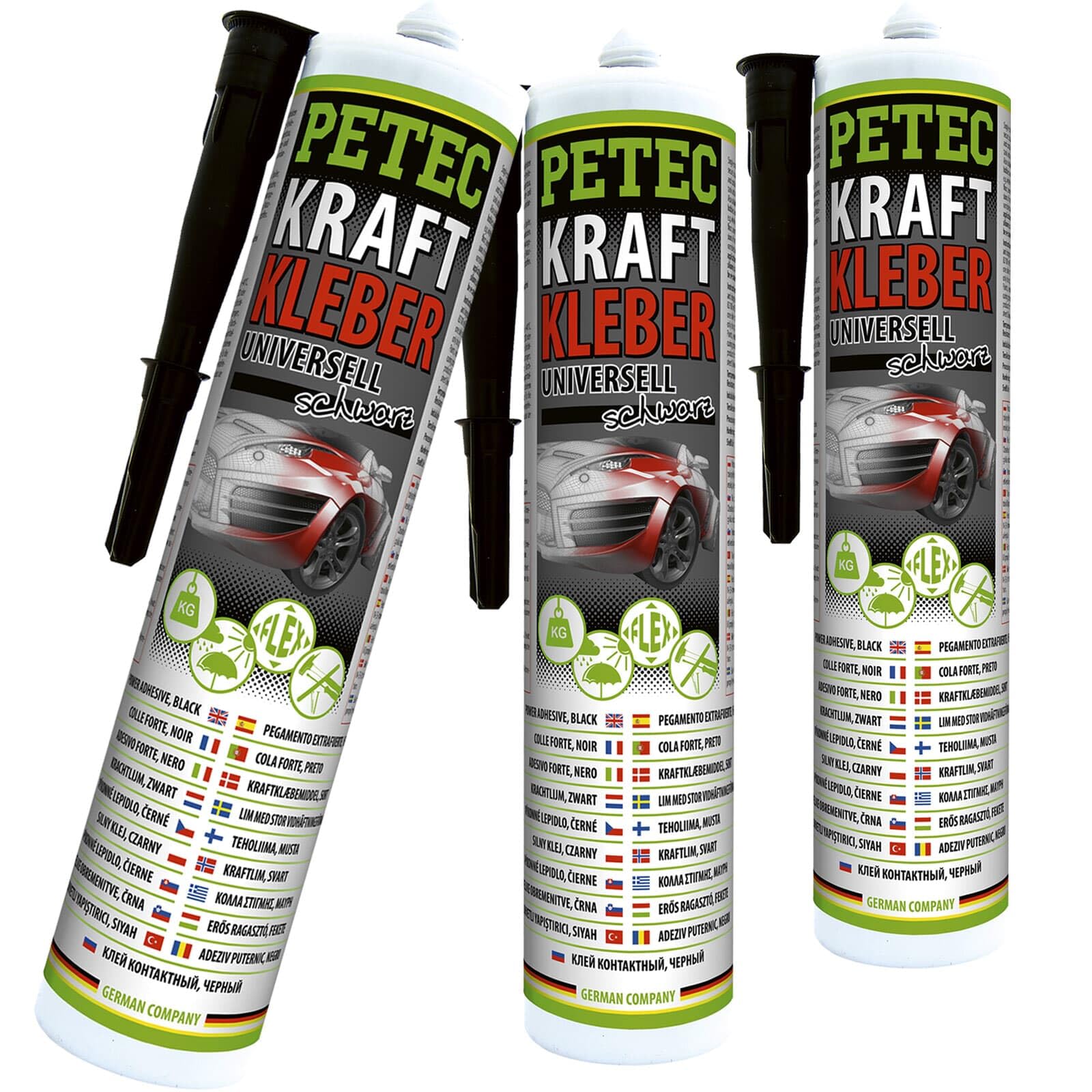 PETEC 3x 94229 Glas-Metall-Klebstoff