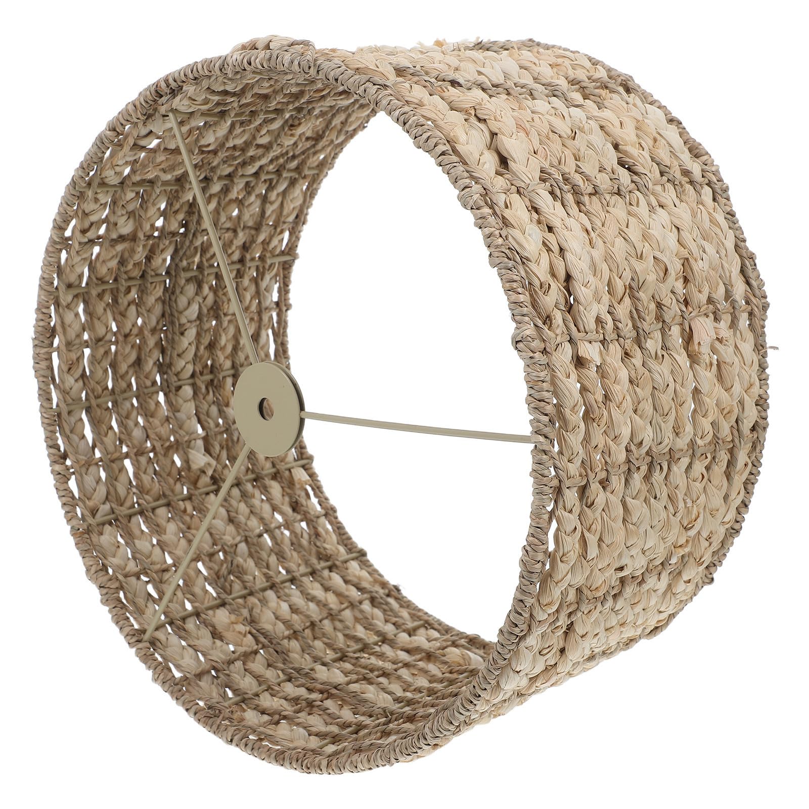 Paralume in Alga Marina e Ferro, Beige, Luce Soffusa, Stile Rustico Naturale, per Casa e Soggiorno, per Lampada a Sospensione e Decorazione Sala da Pranzo