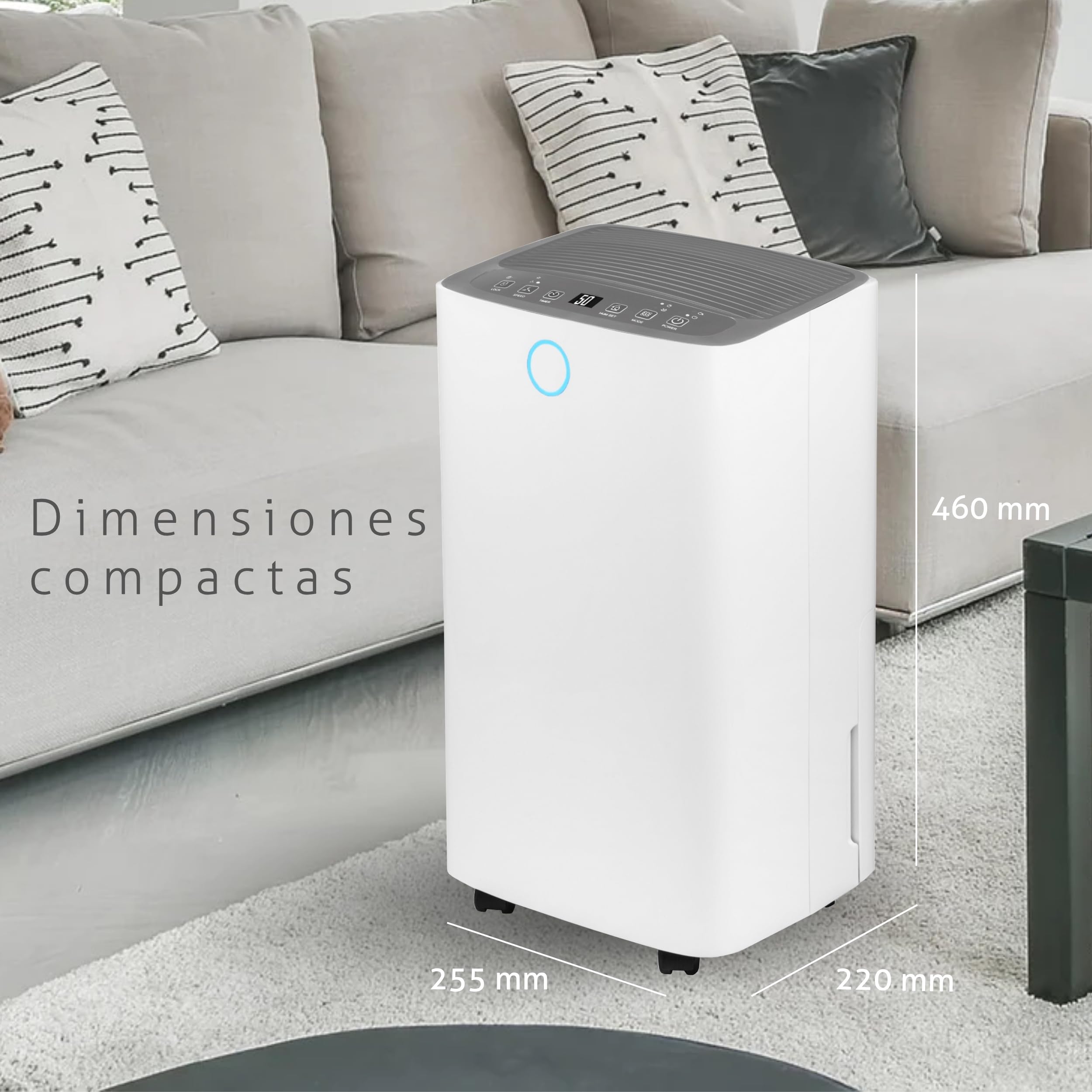 Deshumidificador y Purificador de Aire Turbionaire Senso 13 WiFi, 13L/Día, Filtro HEPA + Carbón Activo, Silencioso, Depósito extraíble 2L,Modo Secado de Ropa y Auto Antihumedad, Cobertura de 35m²