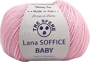 gomitoli di lana Soffice Baby 50g - 175 metri 50% lana e 50% dralon per capi morbidi e alla moda (BABY, rosa baby - 306)