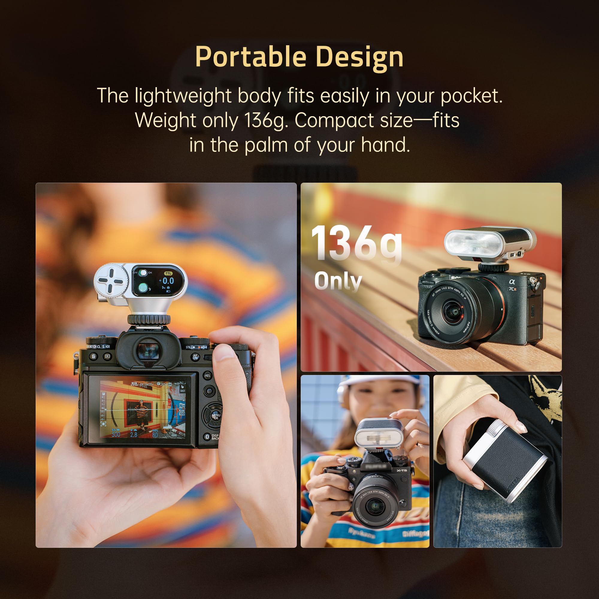 VILTROX Vintage Z1 Pro TTL Retro On-Camera Flash con Touch Display, 24Ws 1s Riciclare GN12 CCT 6000K ± 200K Mini Flash per Fotografia Portatile Illuminazione (per Nikon)