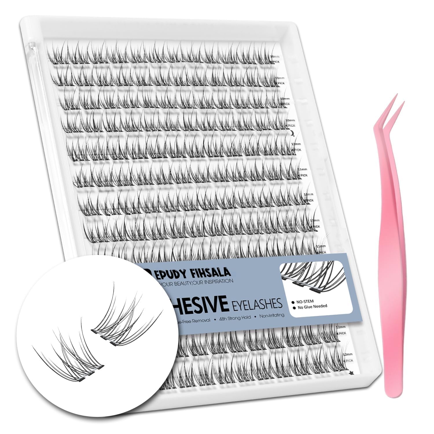 EPUDY FIHSALA Short Lash Clusters for Natural Wispy Look