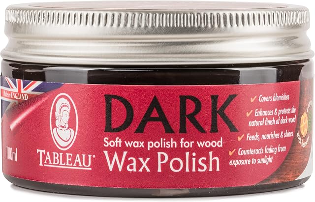 Tableau Dark Wax Polish, Furniture Polish with Canauba and Beeswax For all Types of Wood. 100ml