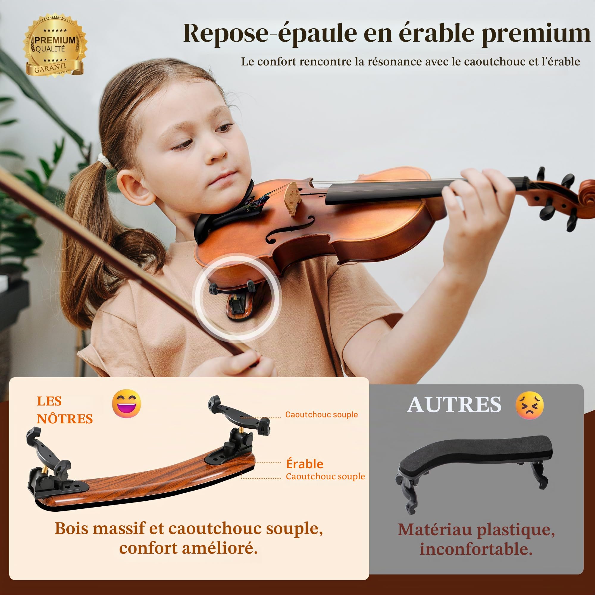 CAHAYA Violon 4/4 Bois Massif Fait Main Table Épicéa Fond Érable Étui Accessoires