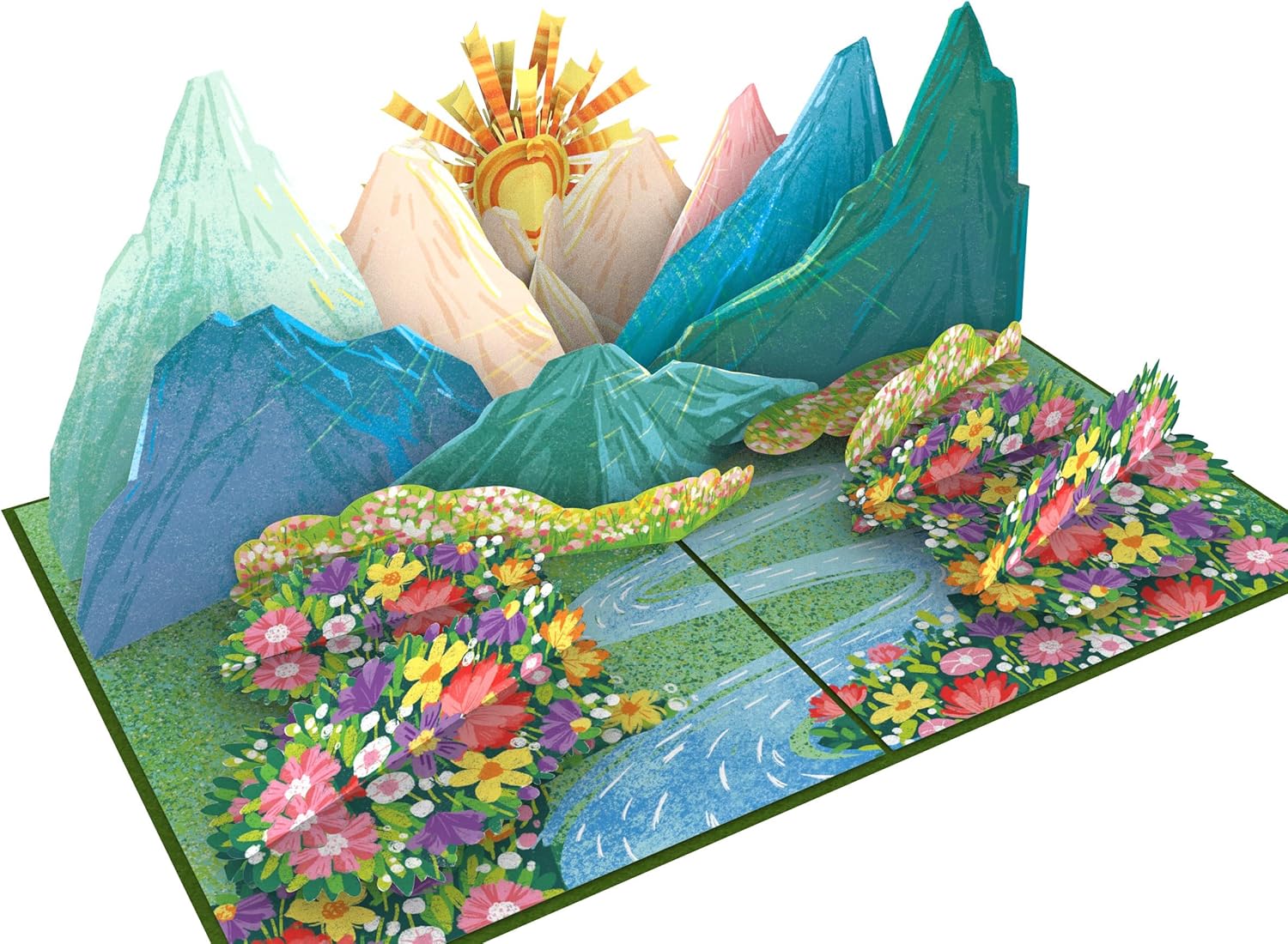 PopLife Wildflower Meadow & Mountains 3D Pop Up Card - Papercraft Greeting Card for Anniversary, Birthday, Valentines, Get Well - Gift for Nature Lovers, Hiking Enthusiasts, Outdoorsy Sister, Mother - Image 6