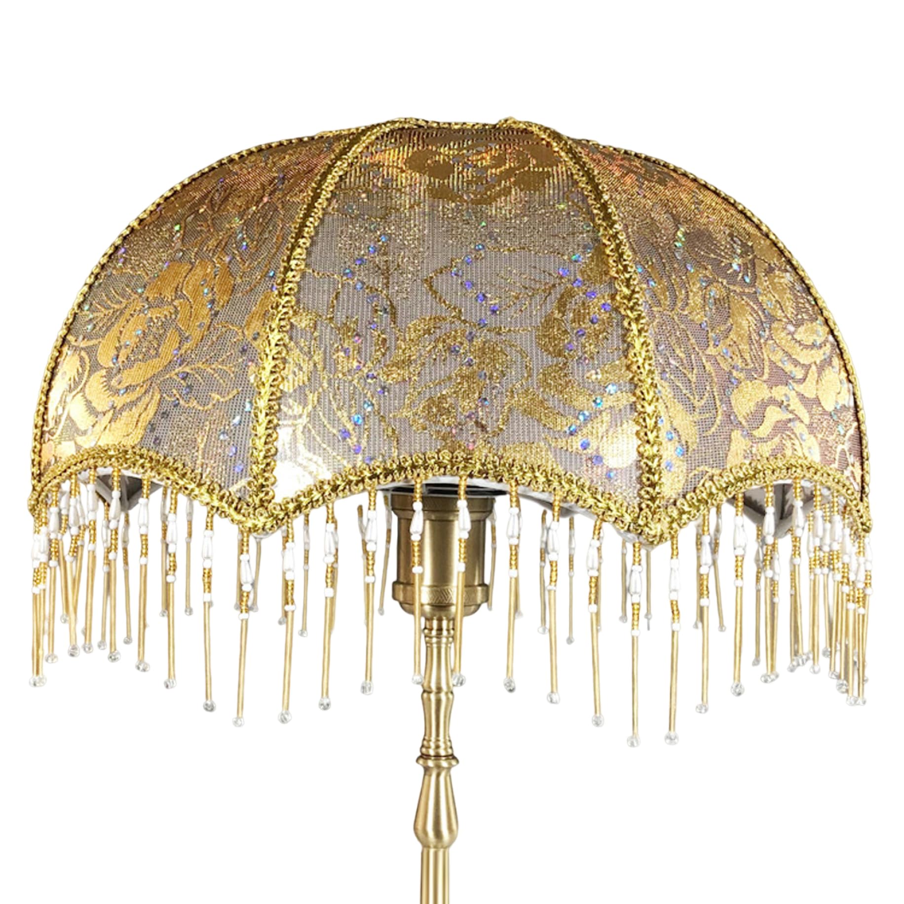 European Vintage Lamp Shade with Tassels Victorian Fringe Lamp Shade 7.87x7.48 Inch Decorative Dome Pendant Light for E27 Table Lamps, Floor Lamps