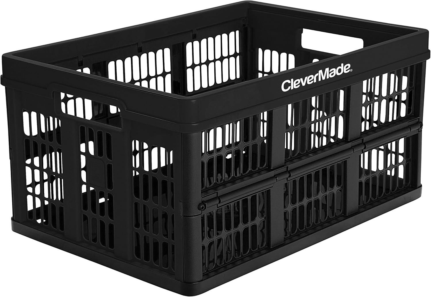 CleverMade 45L Collapsible Storage Bins, Plastic Stackable Grated Wall Utility Containers