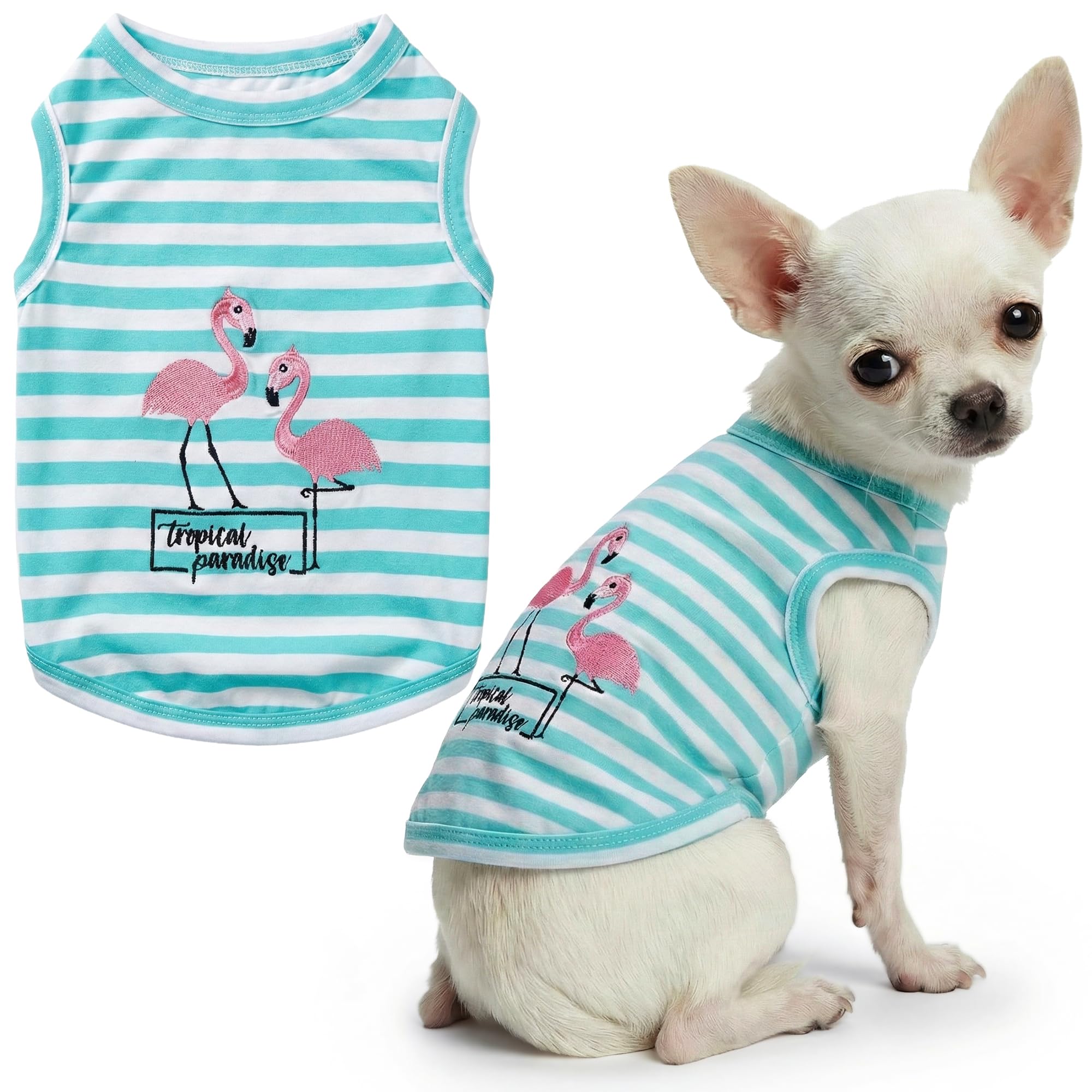 T-shirts pour petits chiens légers et respirants motif rayures