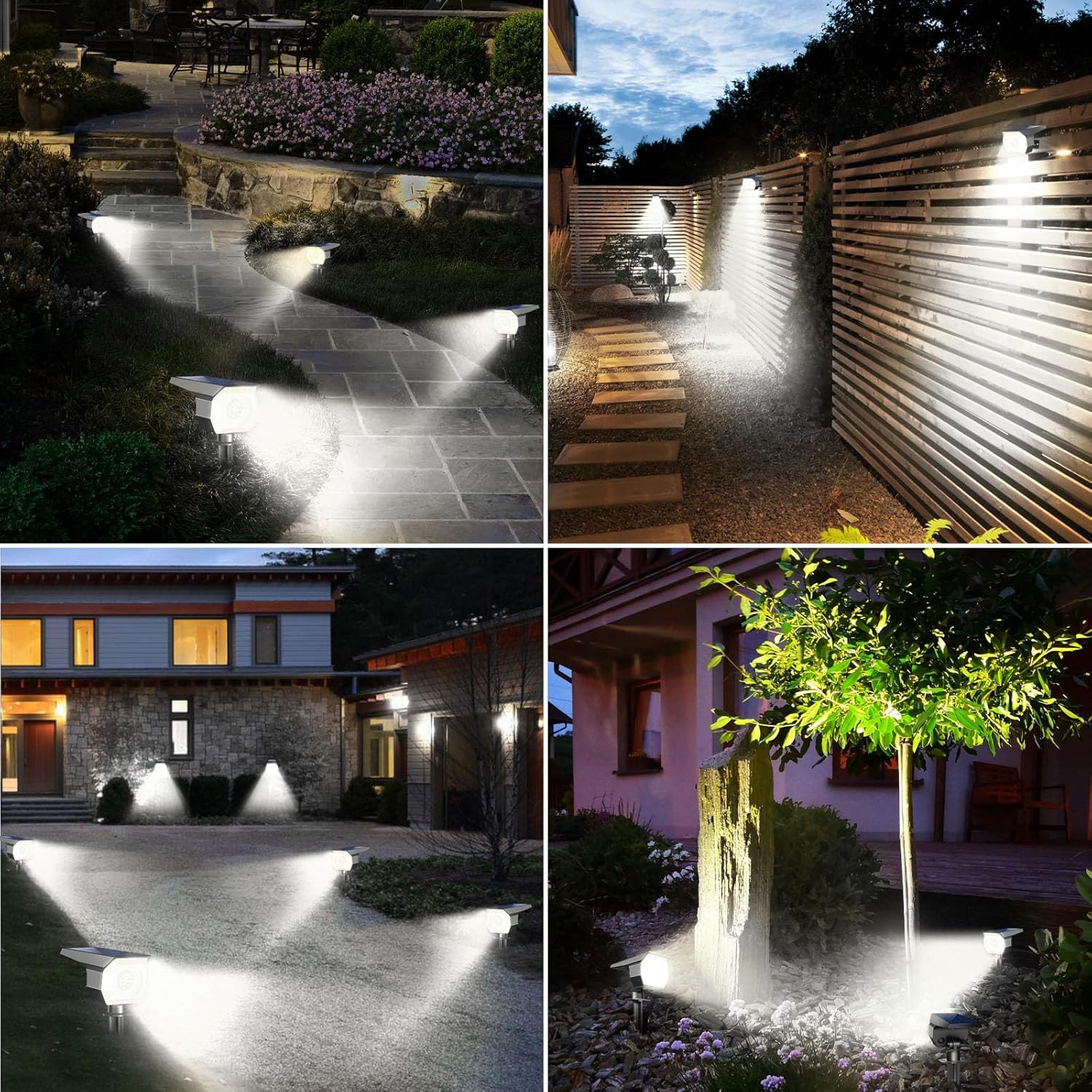 Peasur 12 Pack Solar Lights Outdoor, Solar Spotlights Outdoor Waterproof 3 Modes, 2-in-1 Auto On/Off Solar Spot Landscape Lighting Outside for Tree Plants Yard Garden Pathway - Image 4
